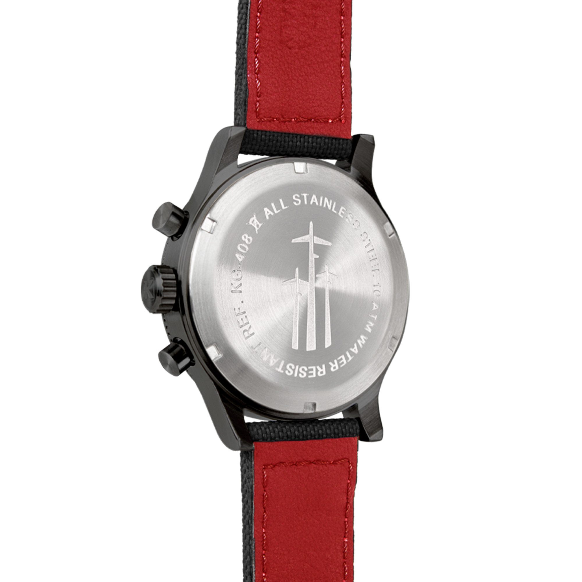 Kienzle Quarzuhr REISEN Quarz Chrono Armbanduhr schwarz-rot
