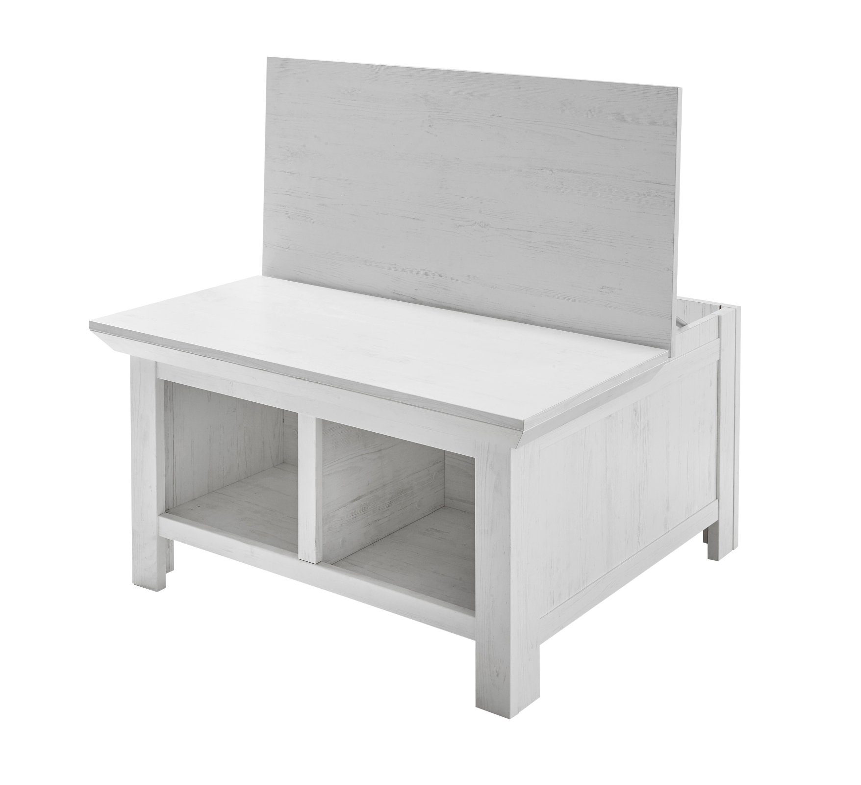 Empinio24 Couchtisch Couchtisch 93x93 cm Höhe 50 cm mit Klappe weiß Pinie WALES, Breite 93 cm