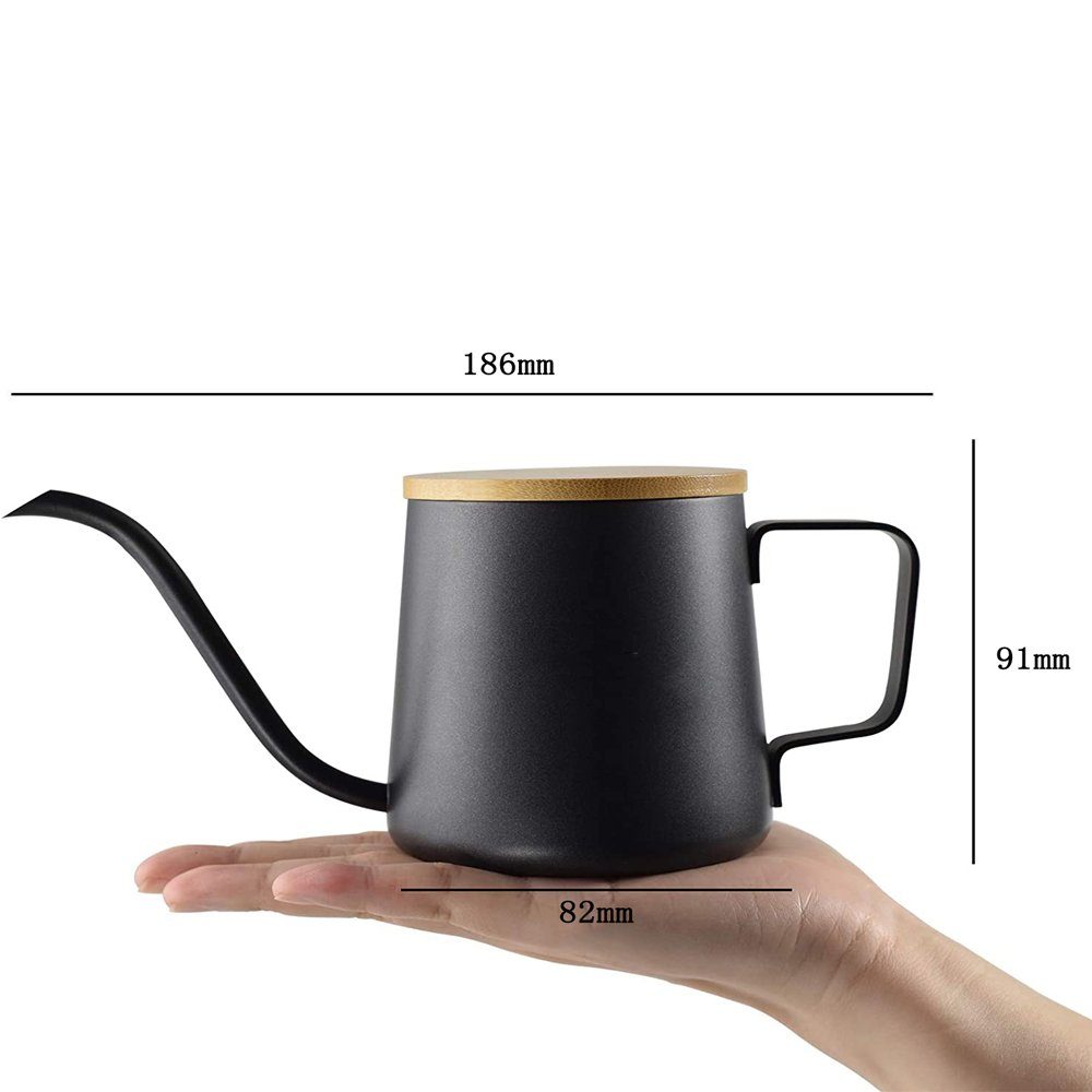 GelldG Wasserkessel Kaffeekessel, Mini-Kaffeekocher, Edelstahl, perfekt für Kaffeefilter