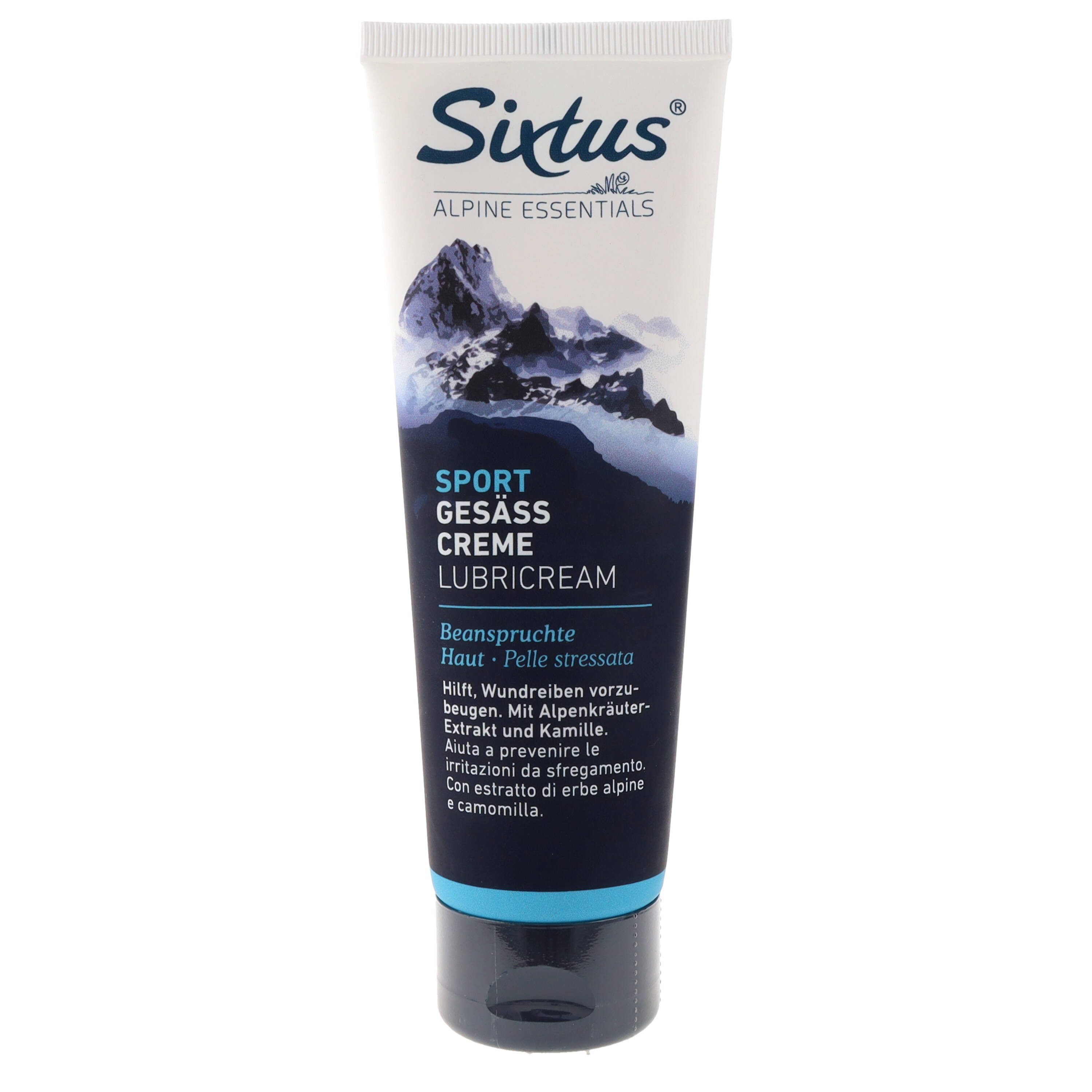 Sixtus Hautcreme Sixtus Sport Gesäßcreme gegen Druckstellen und Wundreiben 125ml mit Lanolin, Lavendel-, Sandelholz-, & Salbeiöl, 1-tlg., ideal für Fahrradfahrer, Ruderer, Reiter