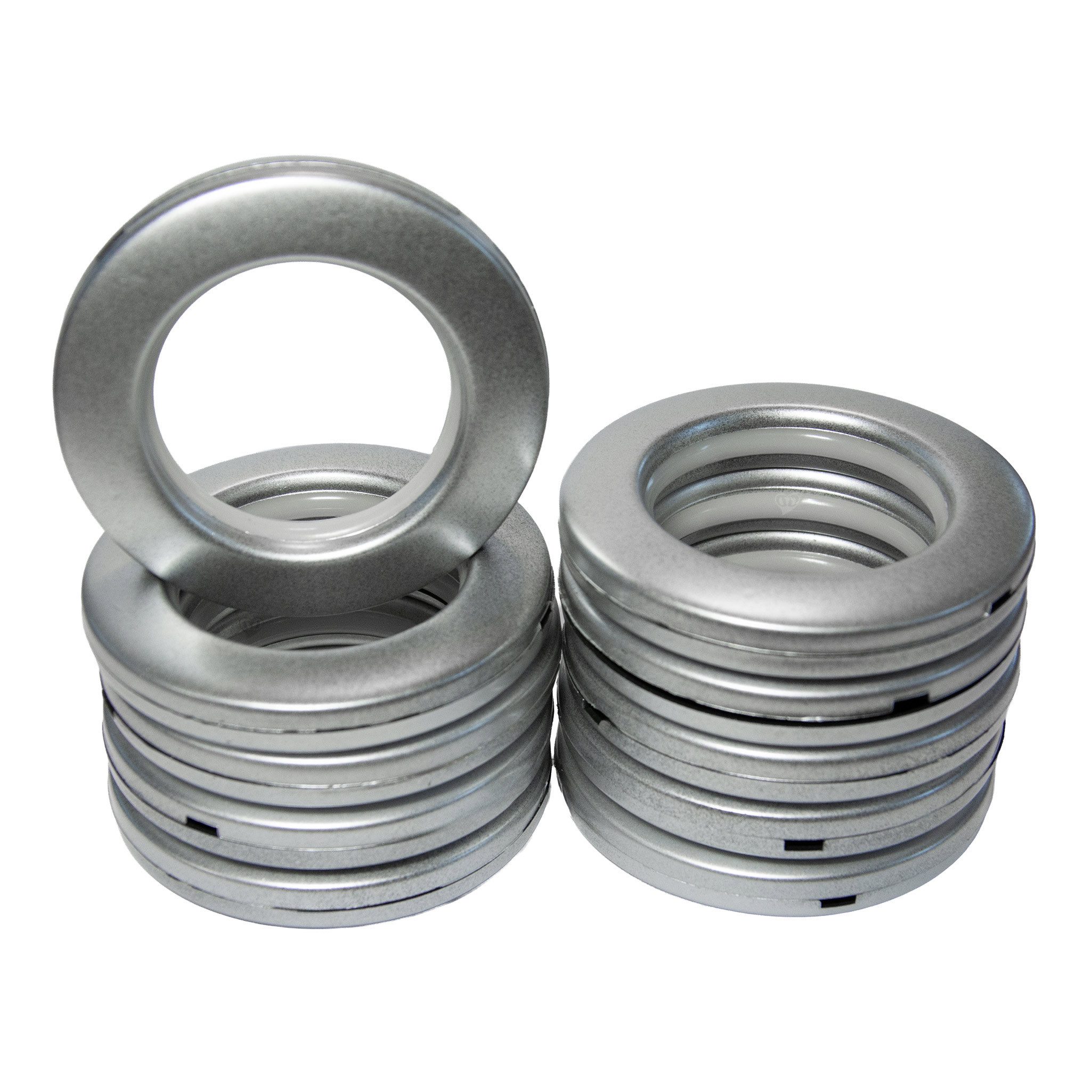maDDma Stoffösen Stofföse Gardinenringe 10 Stück Ø42 mm Click-Öse Ösenring Gardinenöse, Ideal für klassische Vorhänge, dekorative Schals, leichte Stoffbahnen, Trennvorhänge oder kreative Heimwerkerprojekte wie Raumteiler oder Stoffdekorationen., (10 Stück, 10-St), silber