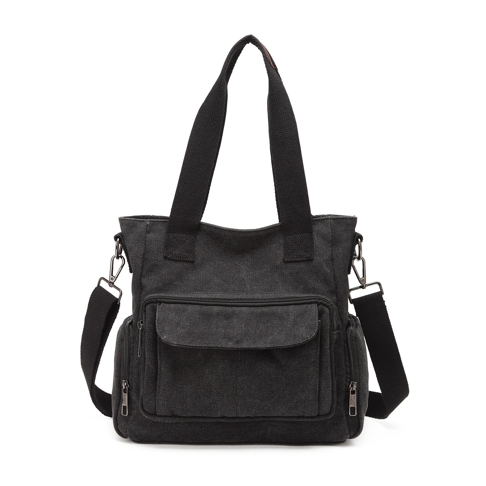 KONO Schultertasche Canvas Damen Handtasche Umhängetasche mit Top Griff