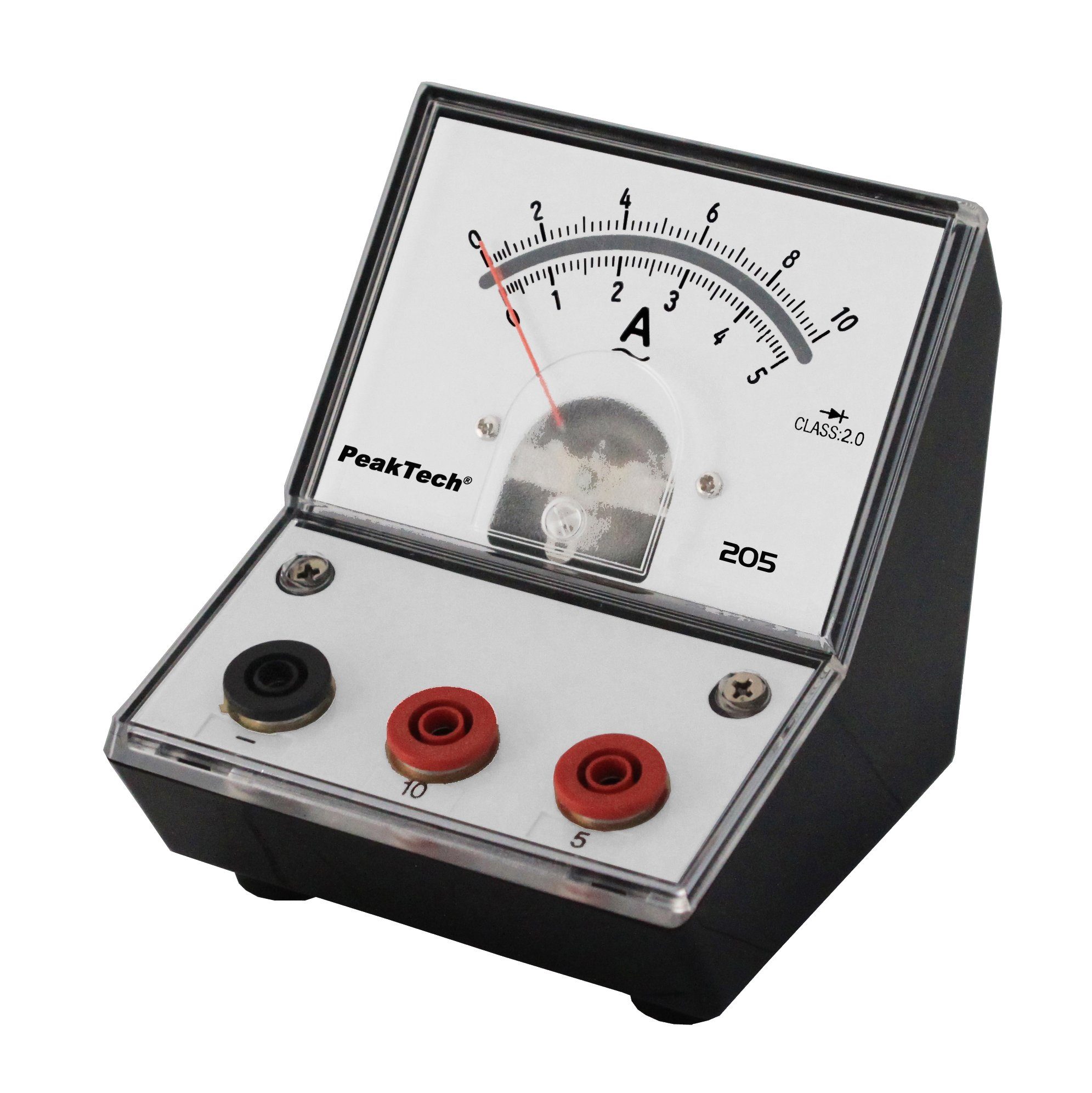 PeakTech - (ED-205 5A Strommessgerät 10A PeakTech 205-10: Analog-Amperemeter 0 - 1-10A), 1-tlg. AC P