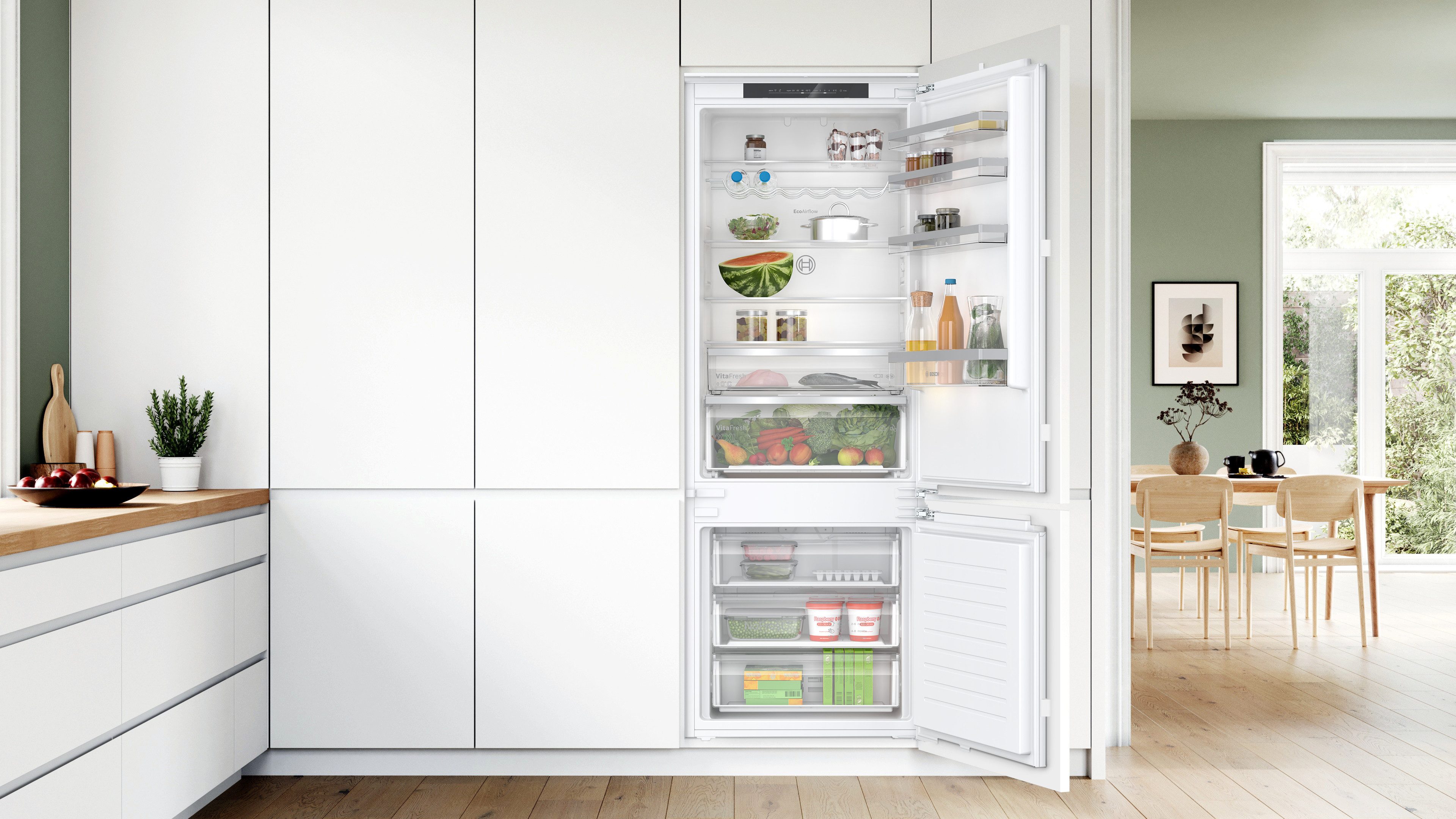 BOSCH Einbaukühlgefrierkombination Serie 4 KBN96VFE0, 193,5 cm hoch, 70,8 cm breit, Extra viel Platz für deine frischen Lebensmittel dank …