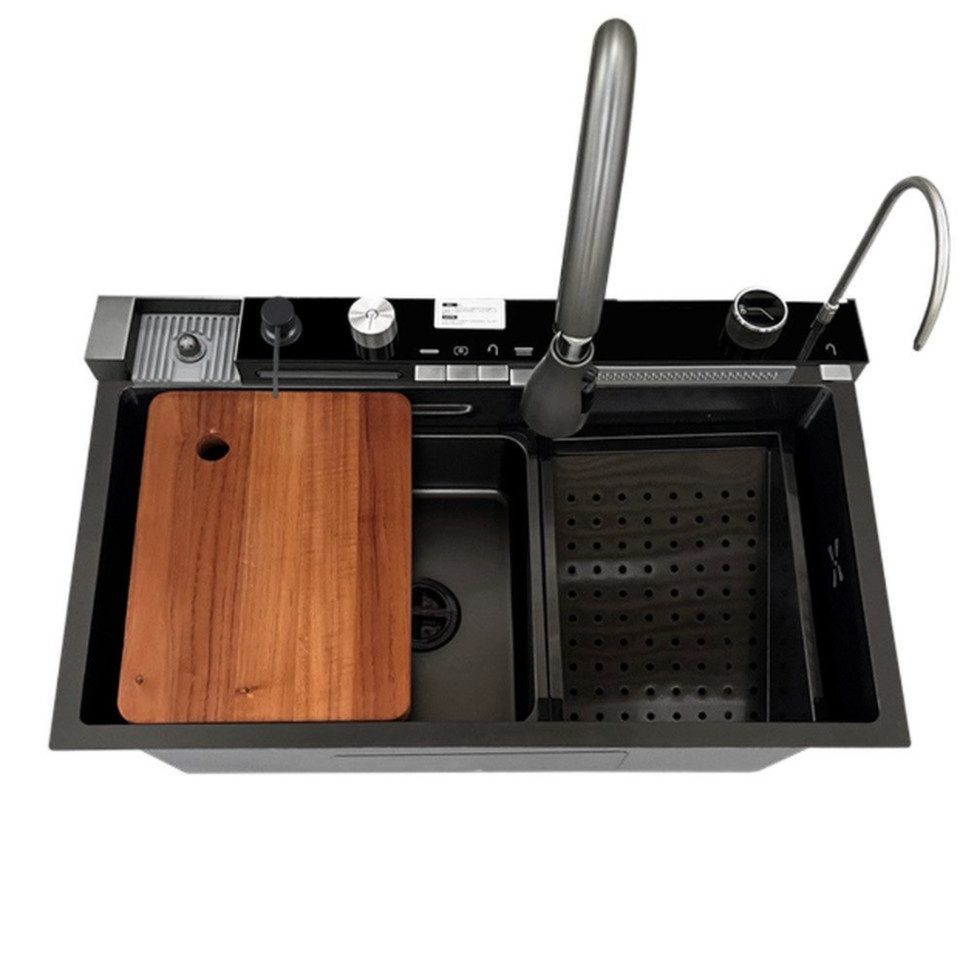 Faizee Home Edelstahlspüle Premium Küchenspüle Viele Farben Wasserfall Küch günstig online kaufen