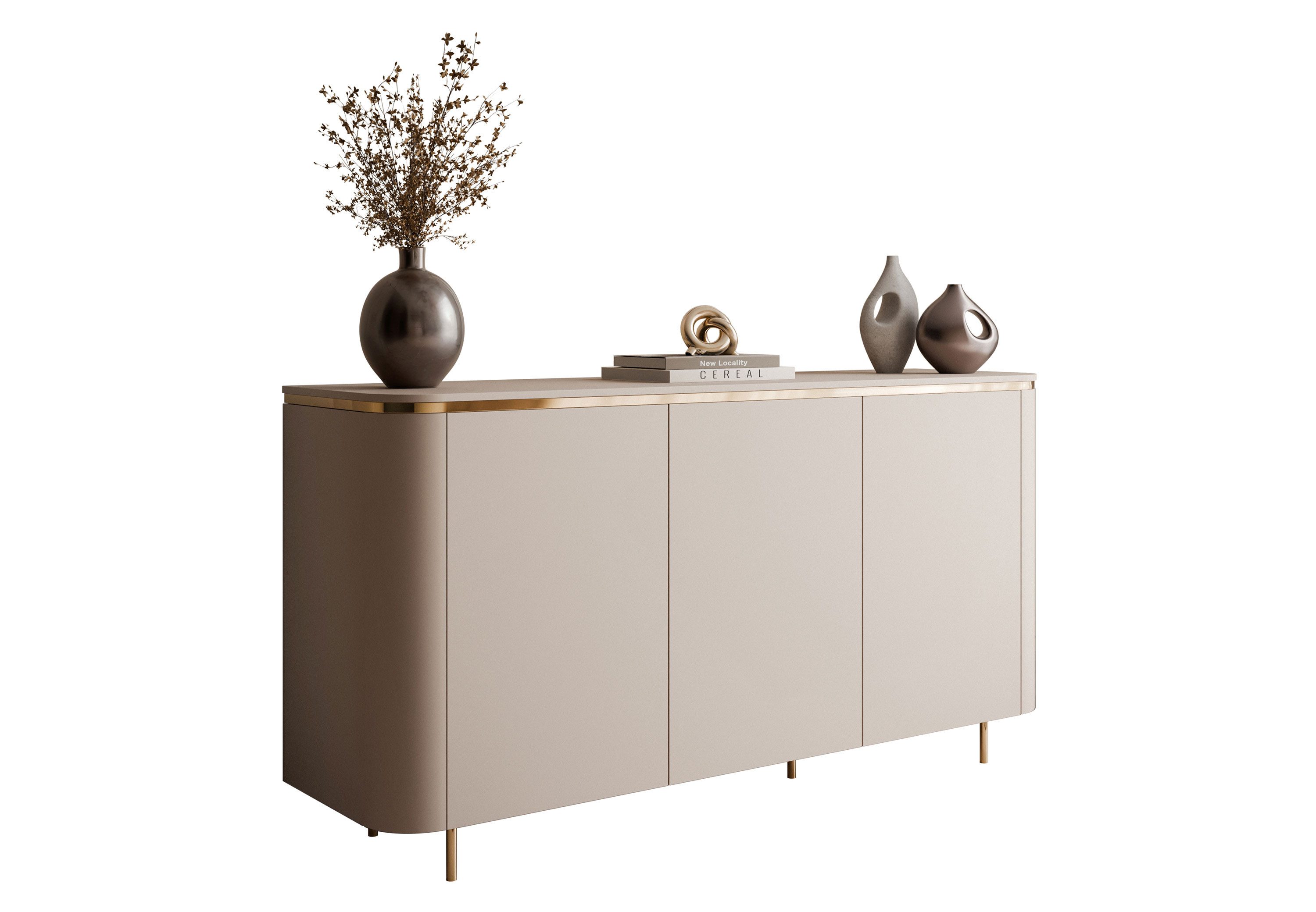 Lookway Kommode AVELINE 140 cm mit LED-Beleuchtung auf geraden Beinen