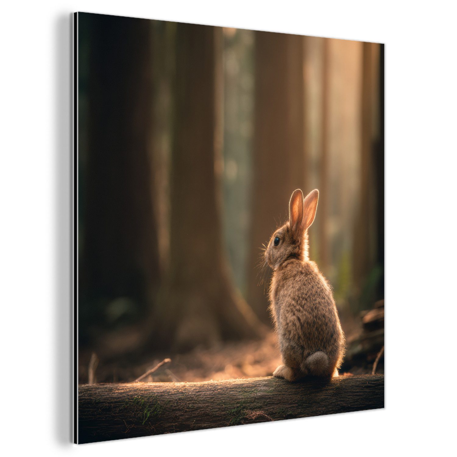 MuchoWow Metallbild Kaninchen - Wald - günstig online kaufen