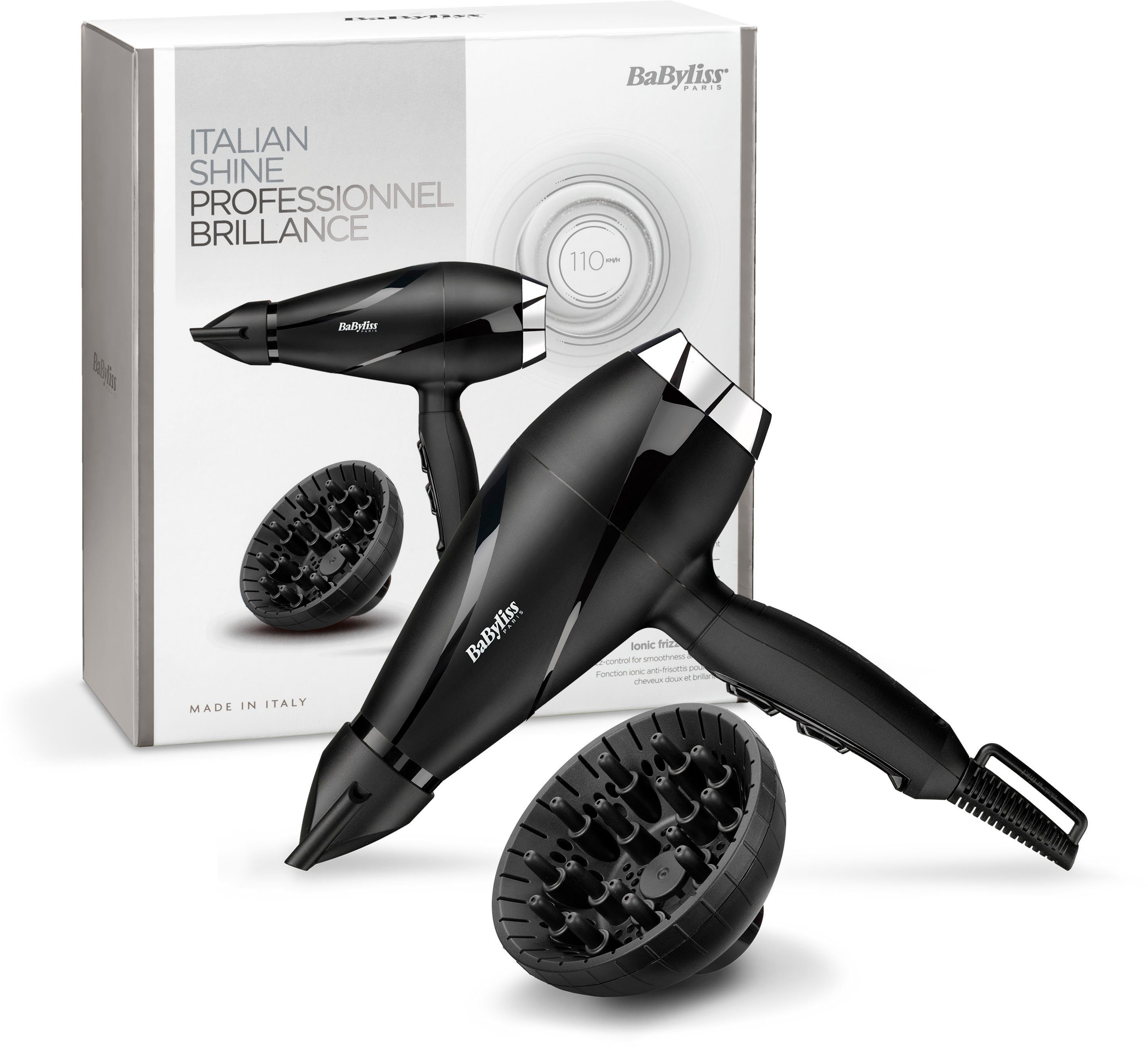 BaByliss Ionic-Haartrockner 6713DE Pro Shine, W, Diffusor Haartrockner mit 2200 AC