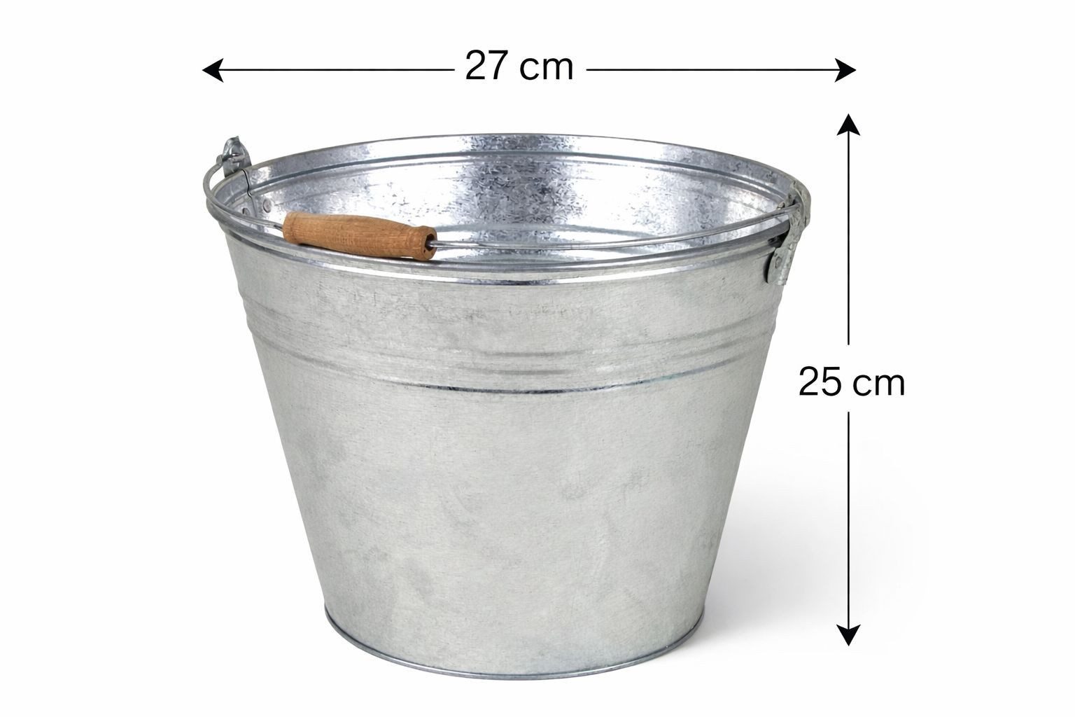 sesua Eiseimer Zinkeimer Metalleimer 10 Liter 27 x 25 cm Bierkühler mit Holzgriff