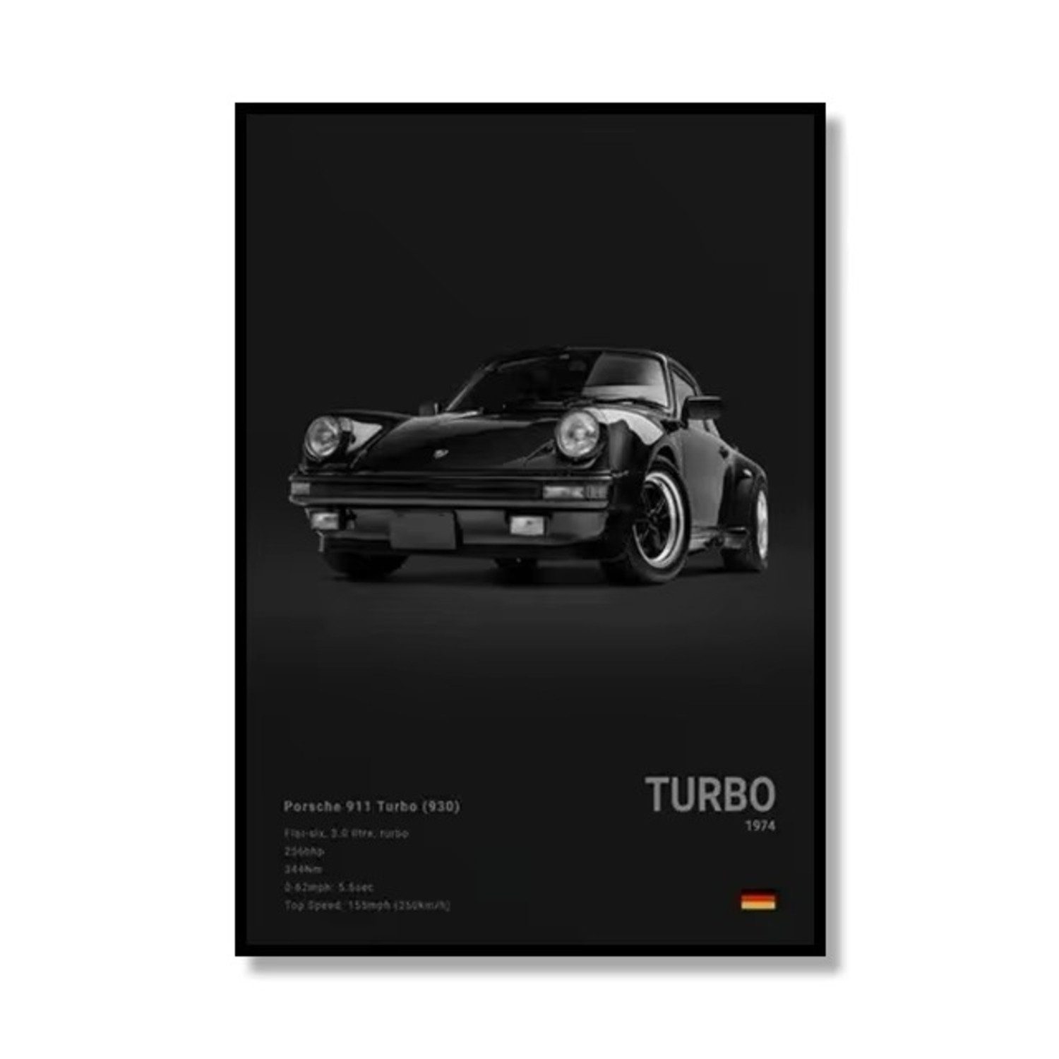 TPFLiving Kunstdruck OHNE RAHMEN, Faszinierende Sportwagenkunst für Auto-Enthusiasten - (Leinwandbild XXL), Farben: Farben: Grau, Schwarz, WeißGröße: 20x30cm
