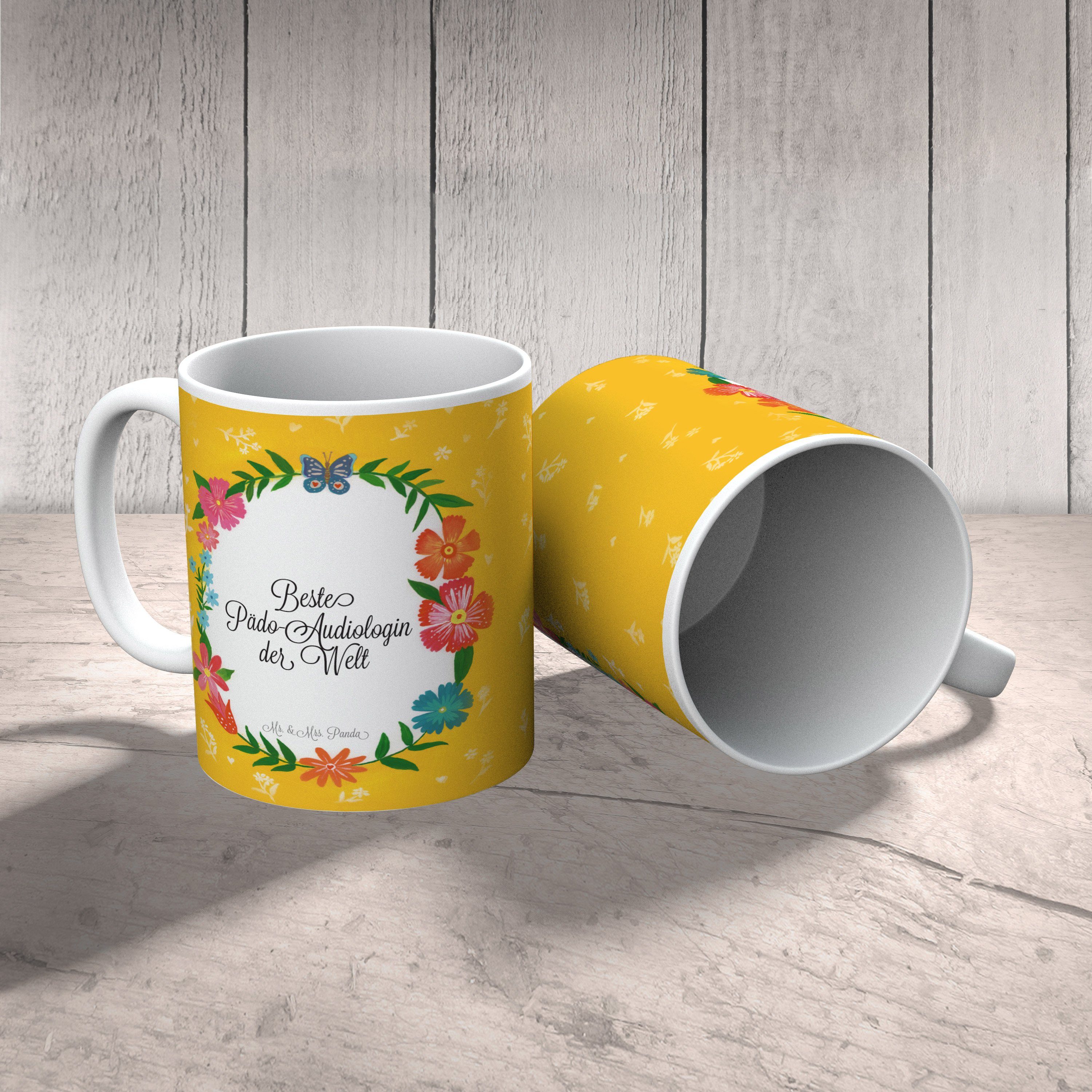 Mr. & Sprüche, - Geschenk, Mrs. Pädo-Audiologin Kaffeetasse, Porzellantass, Tasse Panda Keramik Tasse