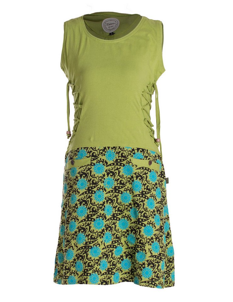 Vishes Minikleid Damen Sommerkleid armlos-es Blumen-Kleid Tunika-Kleid T-Shirtkleid Boho, Goa, Guru Style