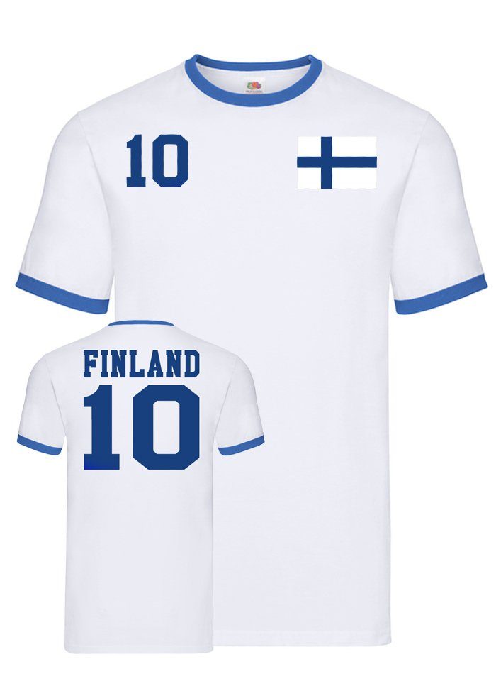 T-Shirt Herren Finnland Skandinavien Sport Trikot Fußball Meister Europa EM