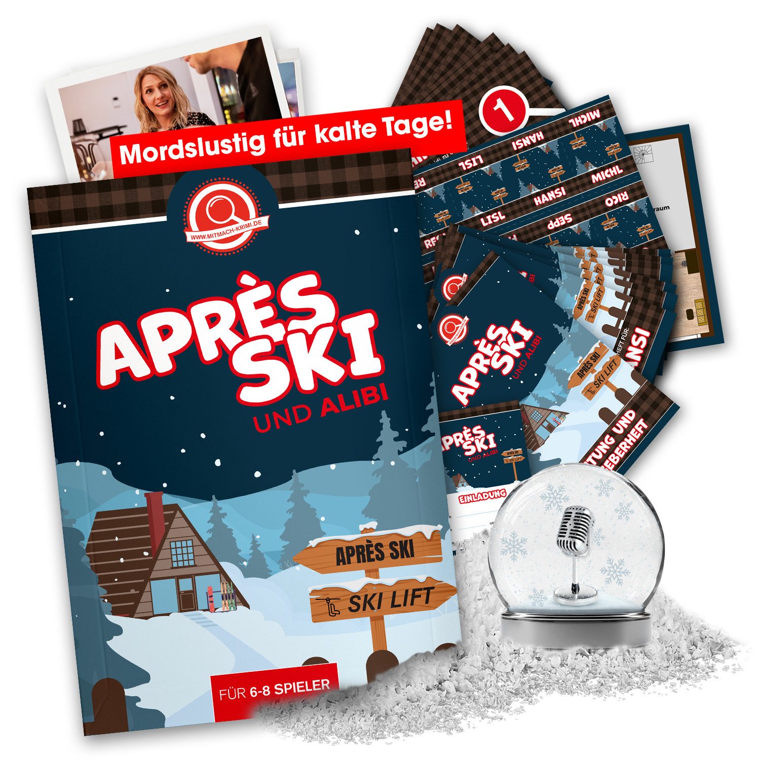 mitmach-krimi Spiel Krimi-Dinner, Aprés-Ski und Alibi- Krimi-Dinner für 6-8 Spieler