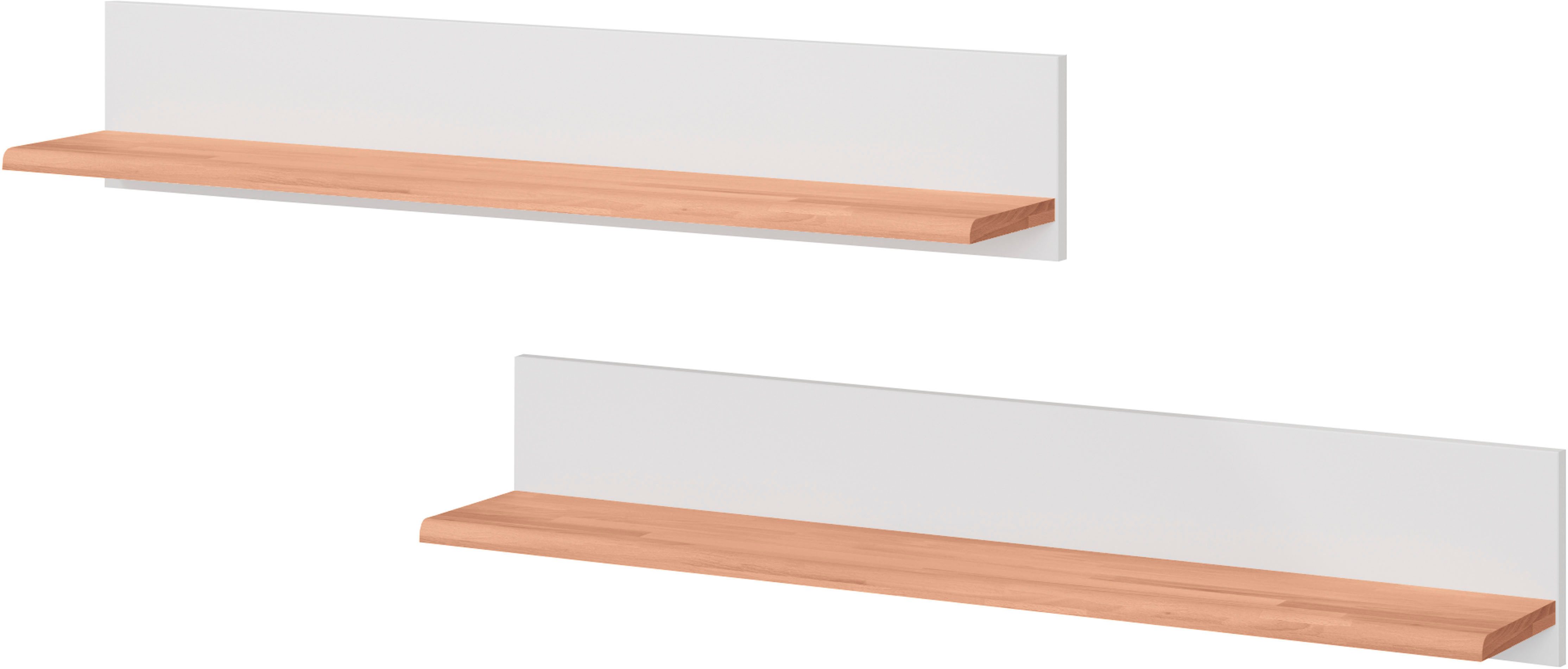 Home affaire Wandregal Ribe,2er Set,teilmassiv mit massiver Ablagefläche, B günstig online kaufen