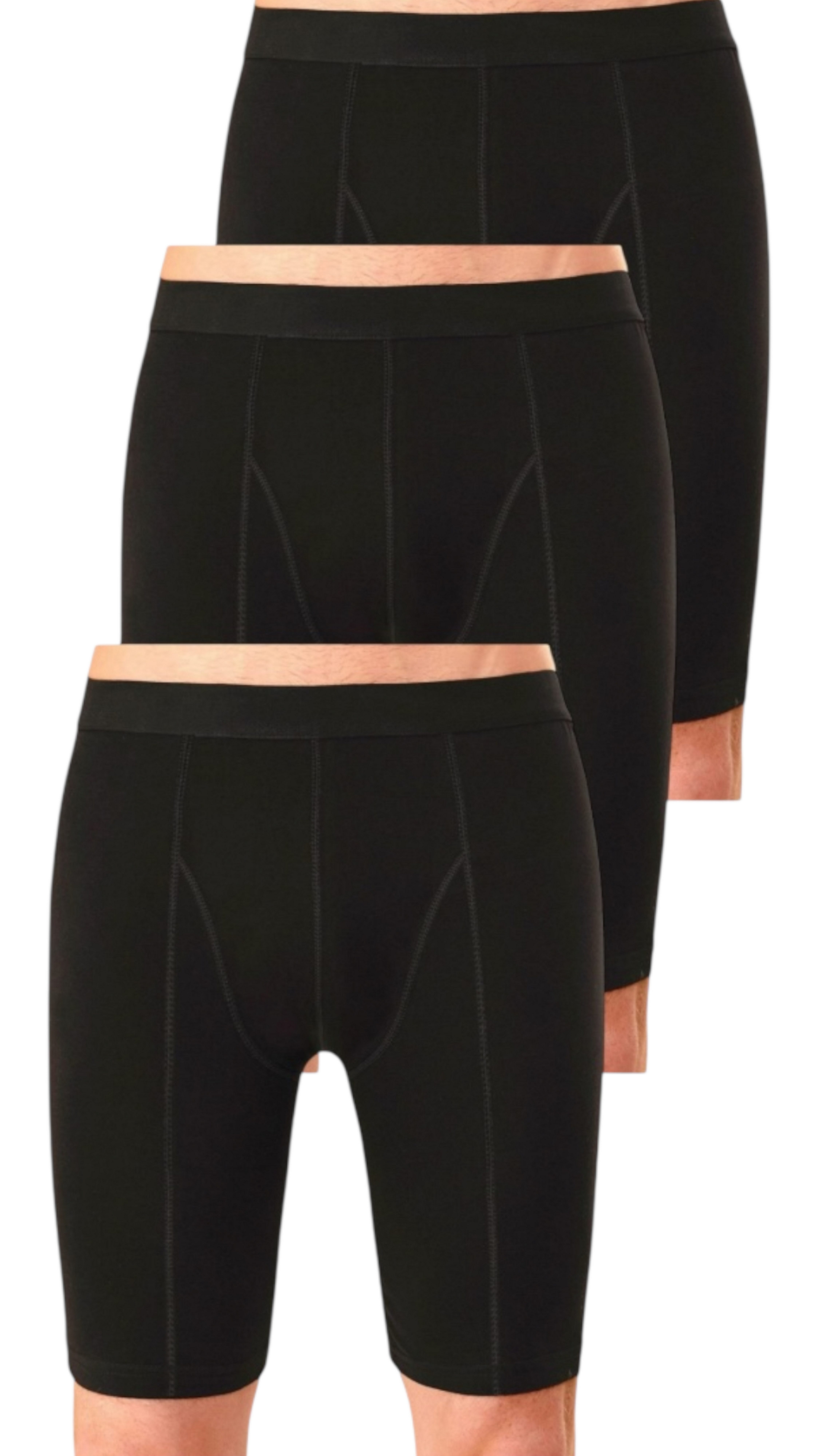 DDOnlineShop Boxershorts Herren Lange unterhosen 5er Pack Baumwolle Schwarz A1125 (Spar-Set, 5-St., 5er-Pack) Premium Qualität