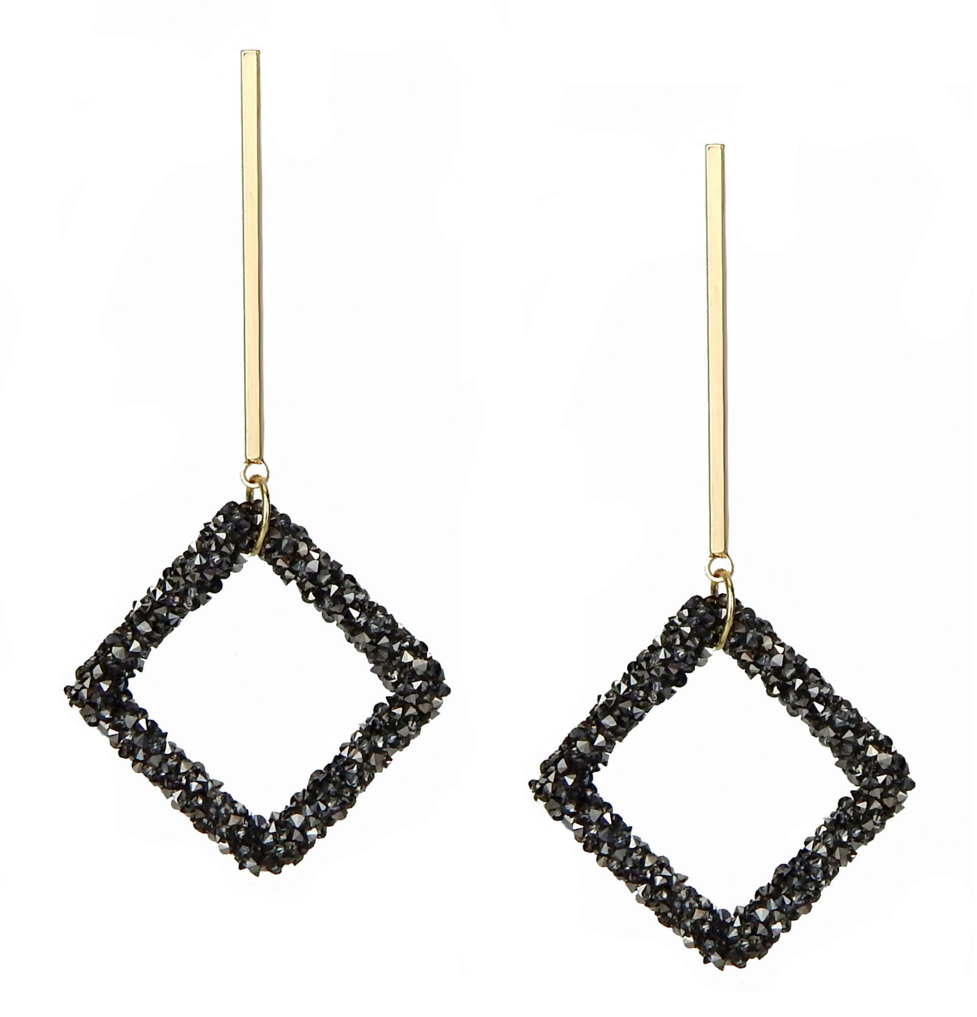 Ella Jonte Paar Ohrhänger, lange Stab Ohrringe gold grau Glitzer Ohrstecker günstig online kaufen