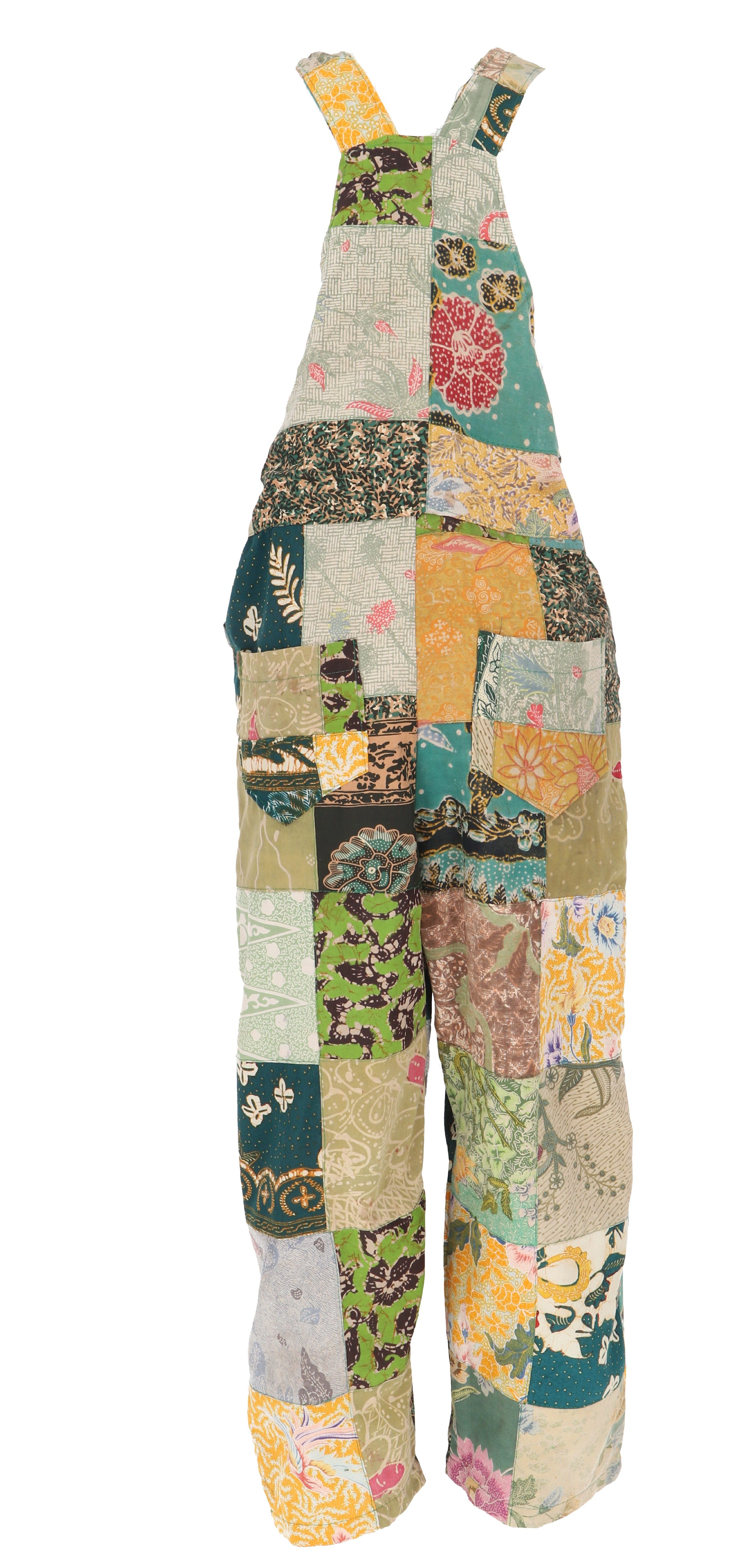 Guru-Shop Relaxhose Patchwork upcycling Latzhose, Unisex Boho.. Ethno Style, alternative Bekleidung