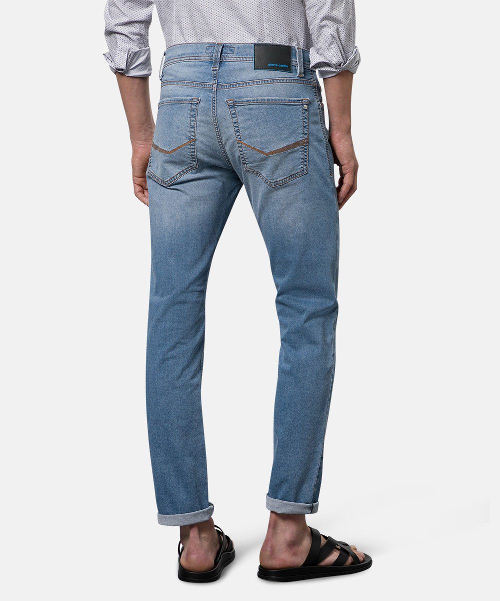 Pierre Cardin Lyon Futureflex Organic Jeans Cotton Fit 5-Pocket-Jeans Tapered Indigo Washed