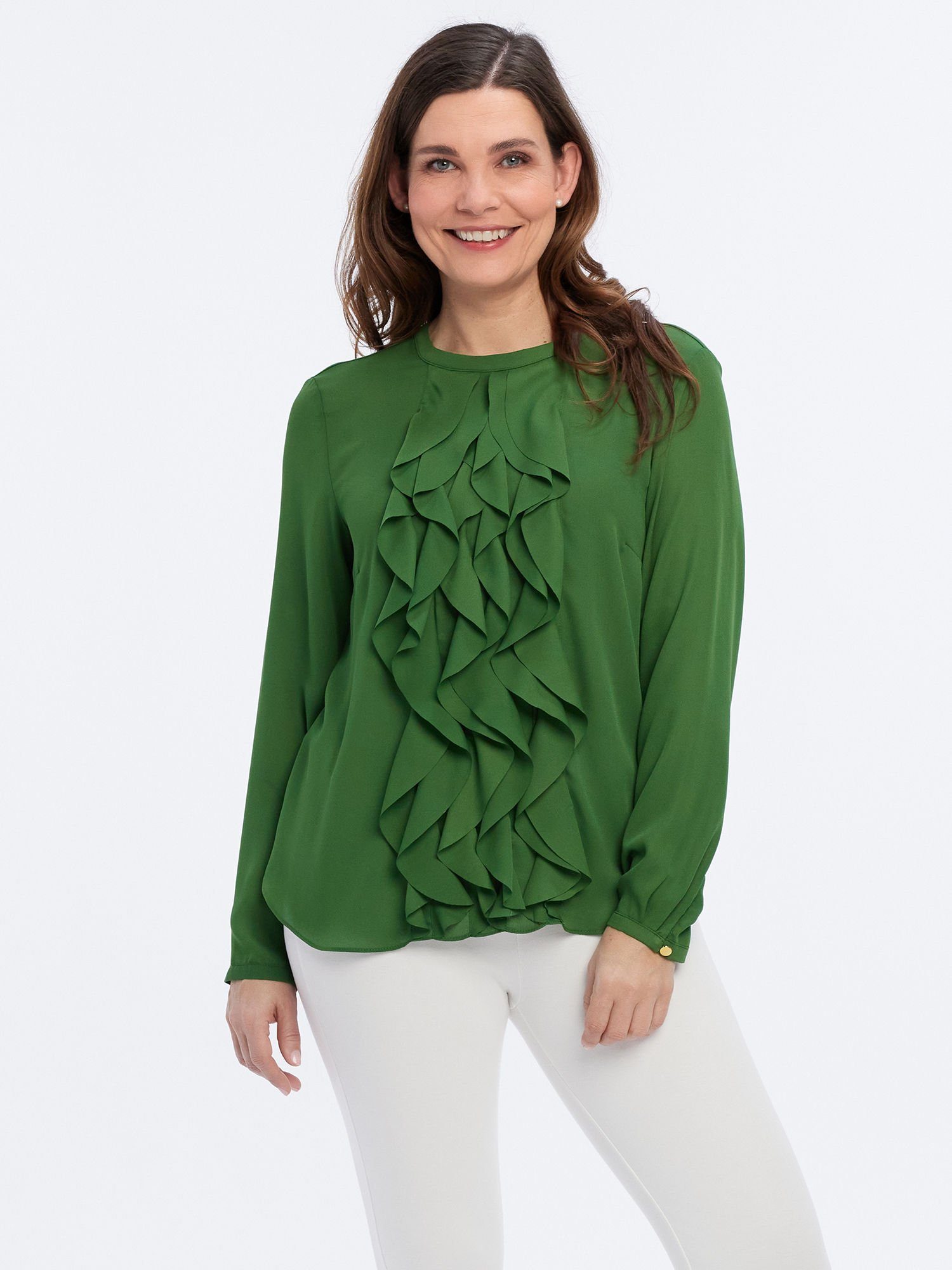 Georg Stiels Blusenshirt Volantbluse figurumspielend mit günstig online kaufen