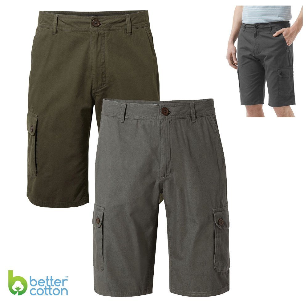 Craghoppers Softshellhose Craghoppers - kurze Trekking- Outdoor Hose aus Öko Baumwolle - Thallon Short grau