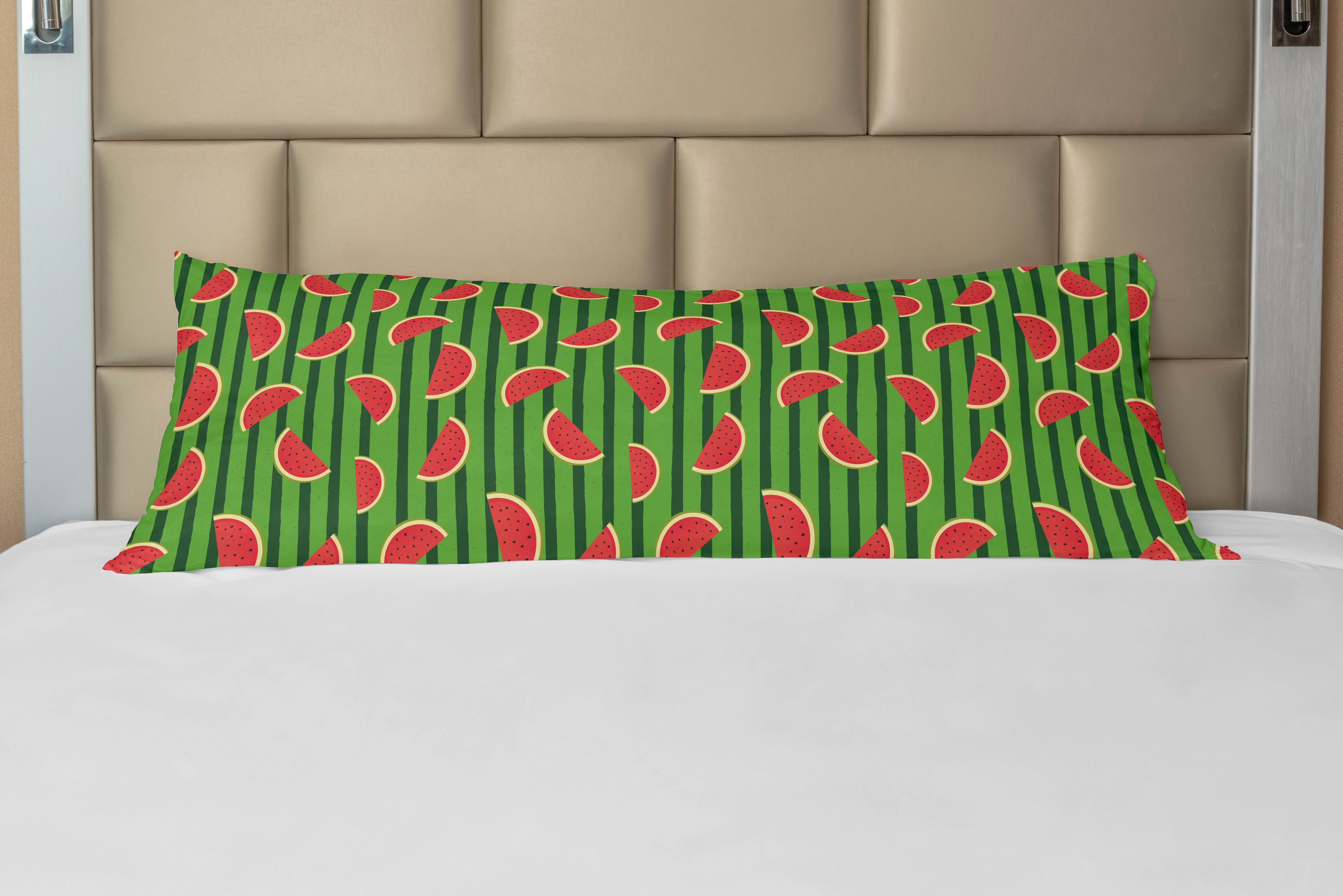 Seitenschläferkissenbezug Deko-Akzent Langer Kissenbezug, Abakuhaus, Melone Scheiben auf vertikale Streifen
