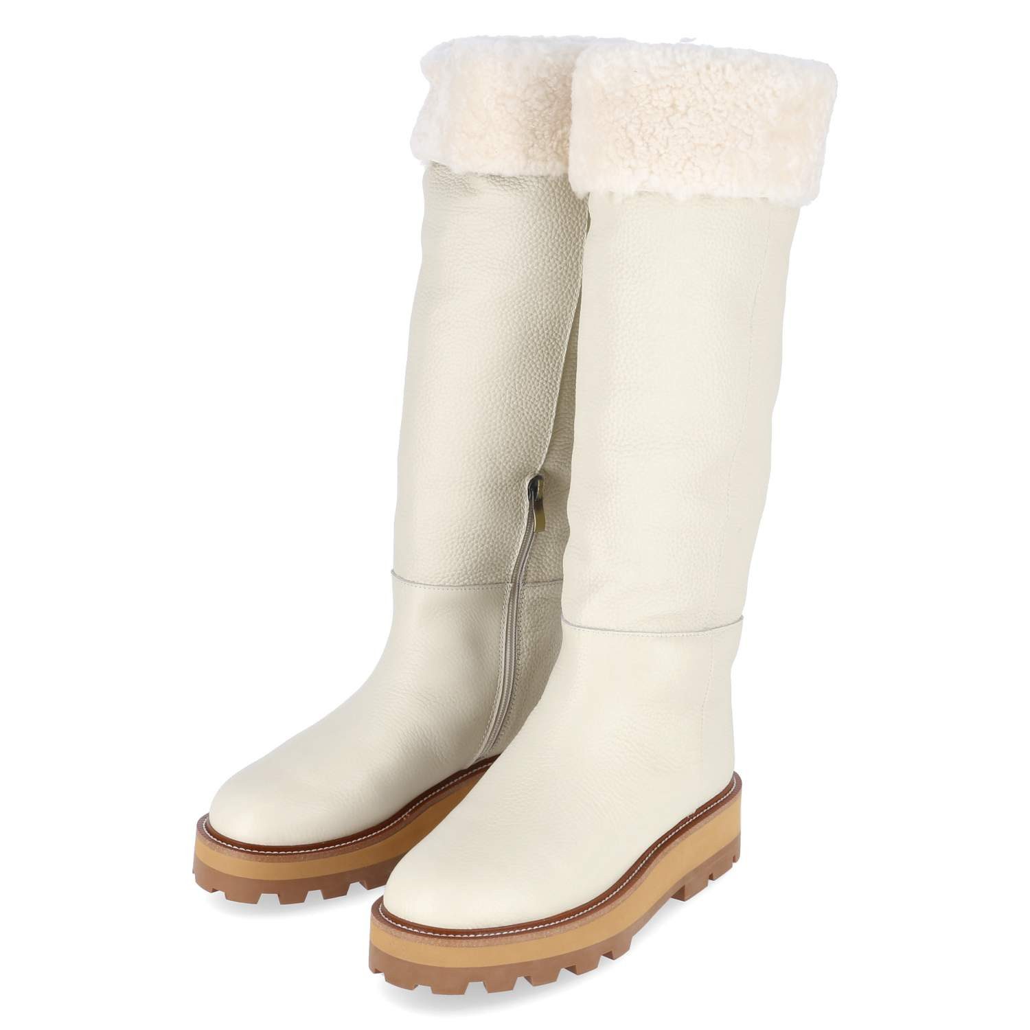 Australia Luxe Collective Australia Luxe TIT402BL-CR Damen Glattleder beige Stiefel