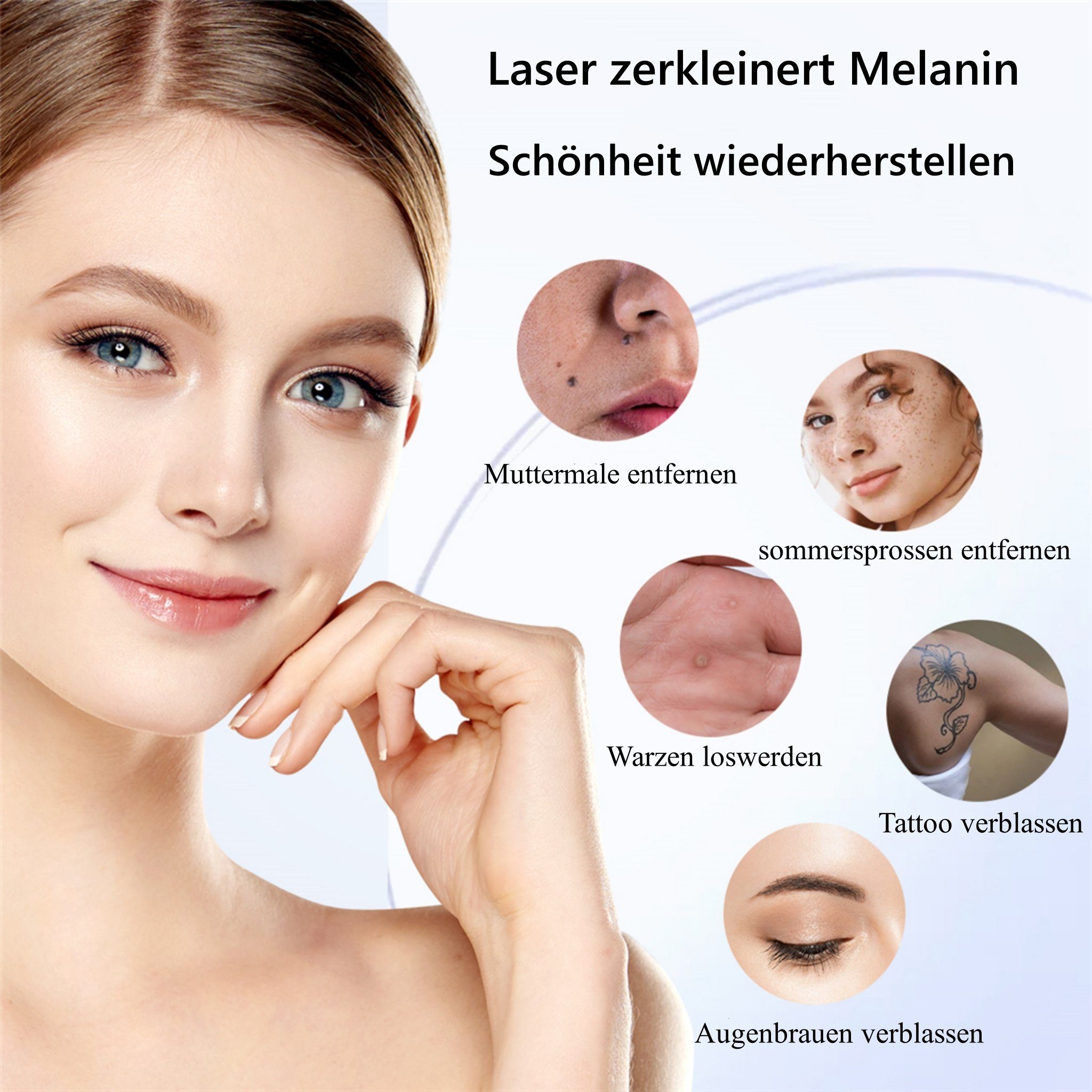 CkeyiN Kosmetikbehandlungsgerät Tattooentfernungsstift, Laser-Pikosekundenstift, Akne, von Augenbrauenpigmenten Entfernung Schönheitspflege und