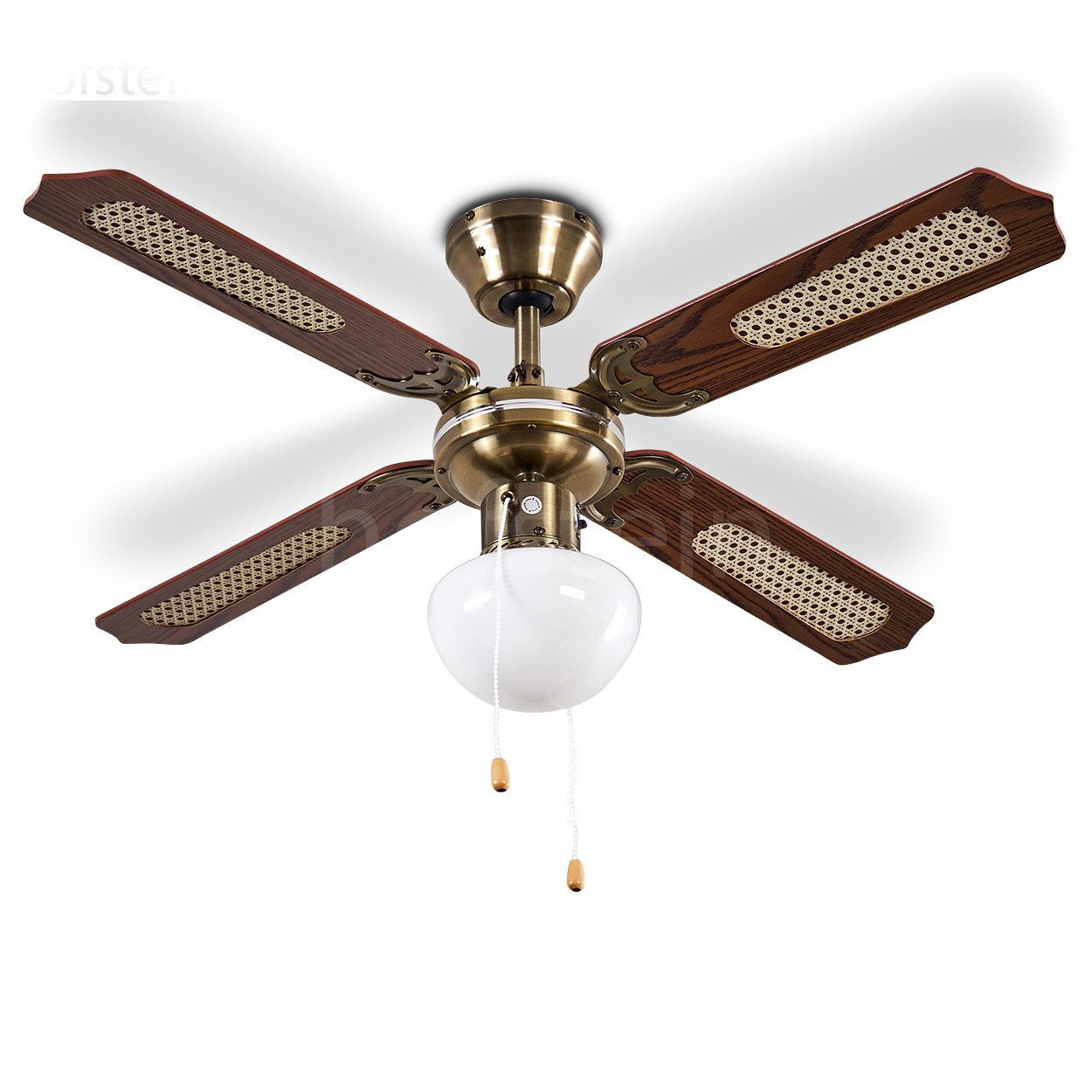 hofstein Deckenventilator »Predoi« Deckenventilator aus Metall/Holz/Glas günstig online kaufen