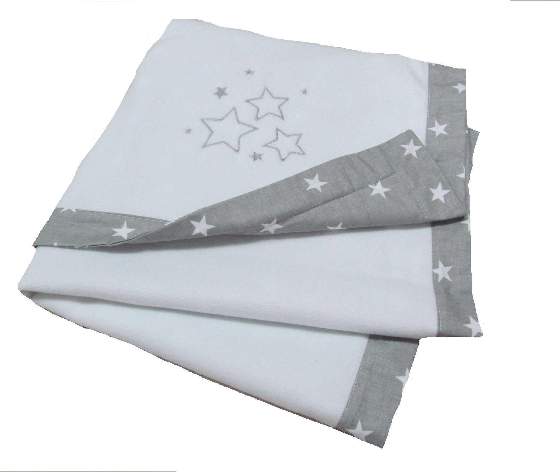 Babydecke Babydecke, Kuscheldecke STARS 75x100, doppellagig, Babymajawelt, Sterne Fleece Decke, Besonders Weich, Gestickt, Made In EU