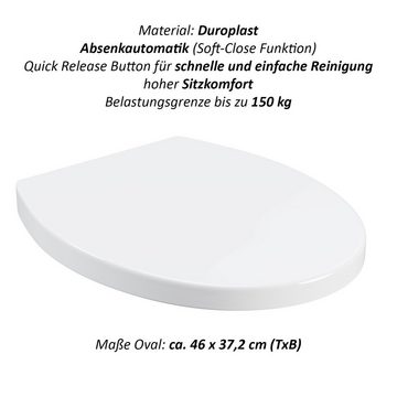 Wellgro WC-Sitz WC-Deckel Duroplast mit Absenkautomatik