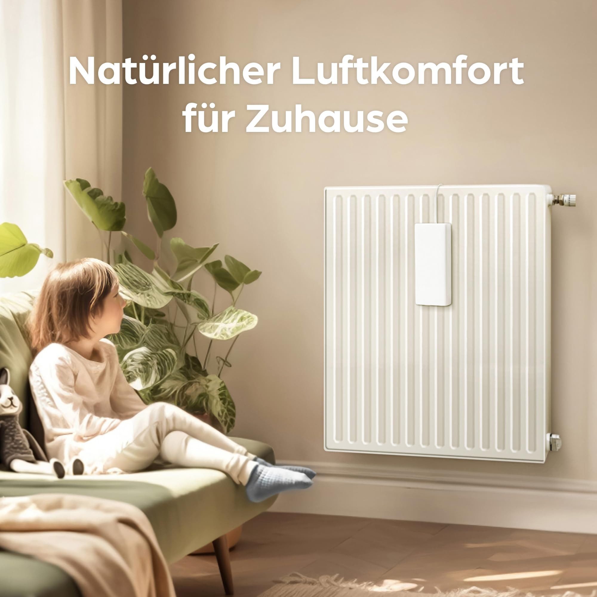 Praknu Luftbefeuchter Luftbefeuchter Heizkörper aus Keramik - 4er Set mit Flexiblem Haken, 0,33 l Wassertank, Humidifier Raumluftbefeuchter - Heizkörper Verdampfer Verdunster