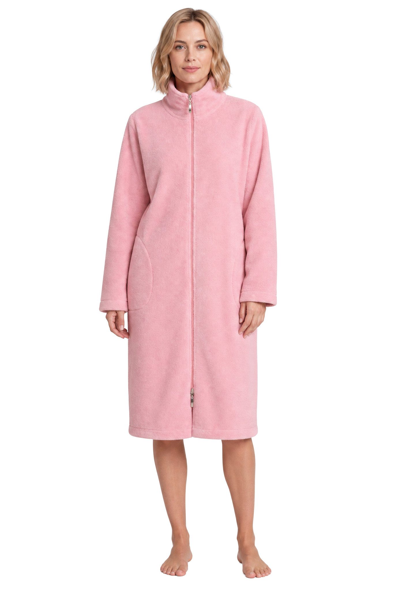 Rösch Morgenmantel 1263570, 46% Polyester, 32% Viscose (Bambus), 22% Baumwolle