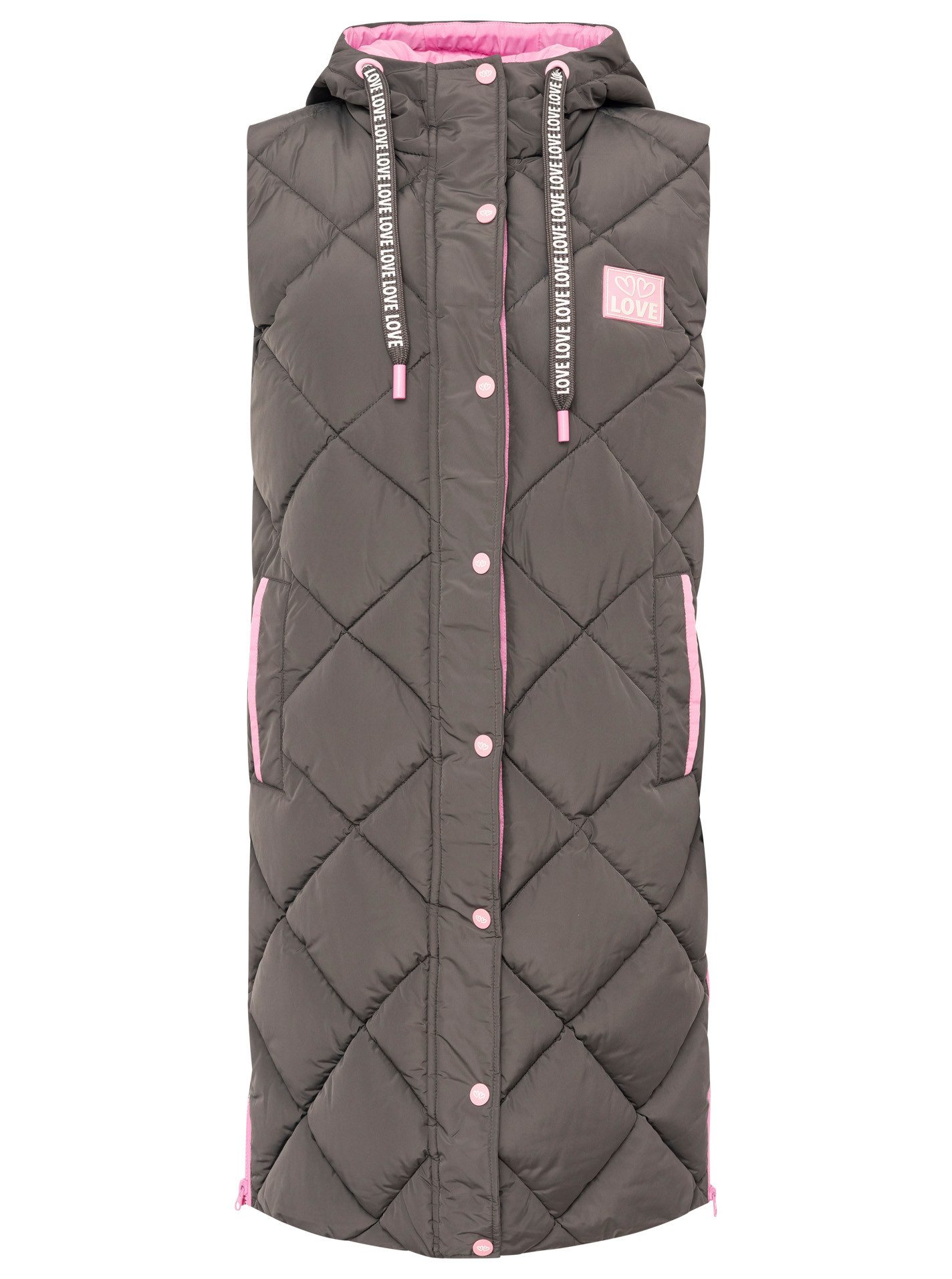 Zwillingsherz Steppweste "Love Print" modisch, Doppelzipper, Druckknöpfe, k günstig online kaufen
