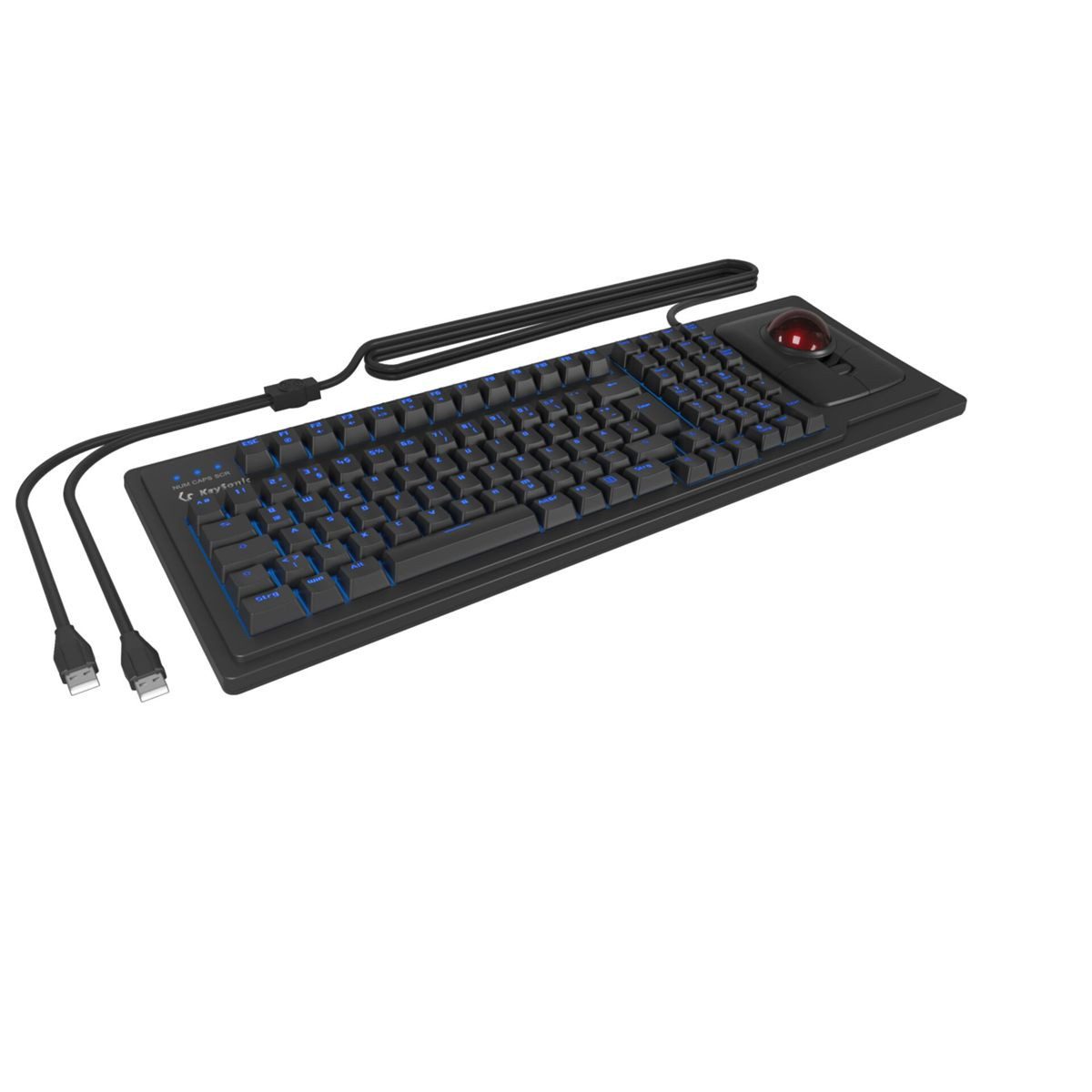 KEYSONIC KSK-8202ELU-T Full-Size Tastatur mit Trackball PC-Tastatur