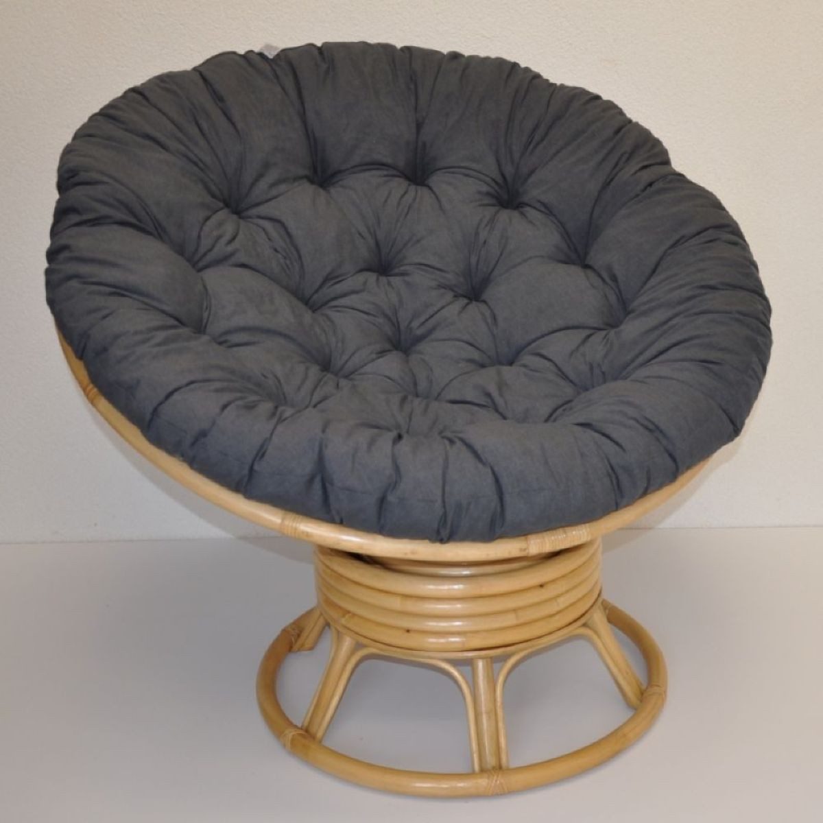 Rattani Rattanstuhl XL Rattan Papasansessel Rattansessel, Rattan Drehsessel inkl. Polster, Inkl. Dreh und Wipp Mechanismus .