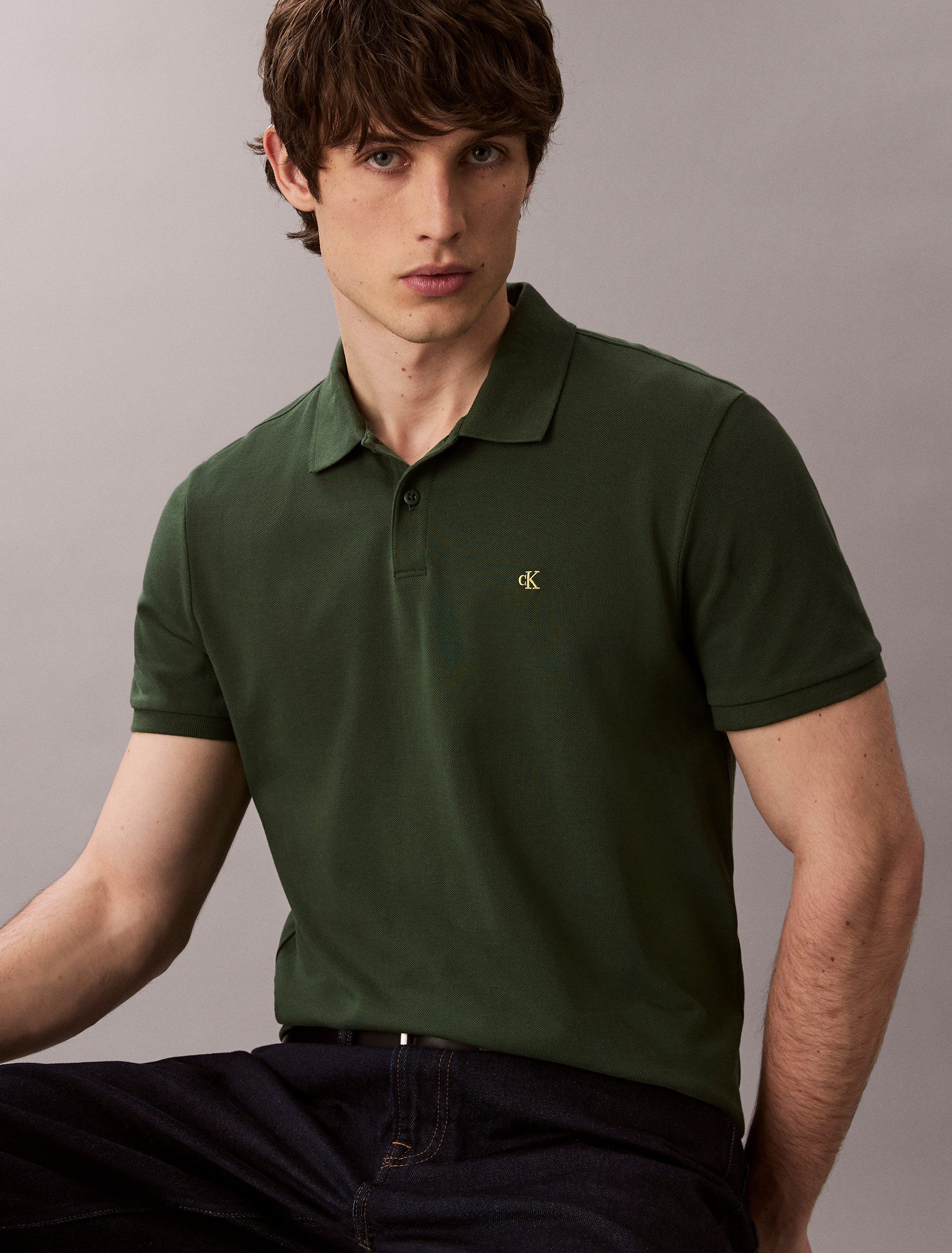 Calvin Klein Jeans Poloshirt SS CASUAL PIQUE CLASSIC POLO Mit Rundhalsausschnitt