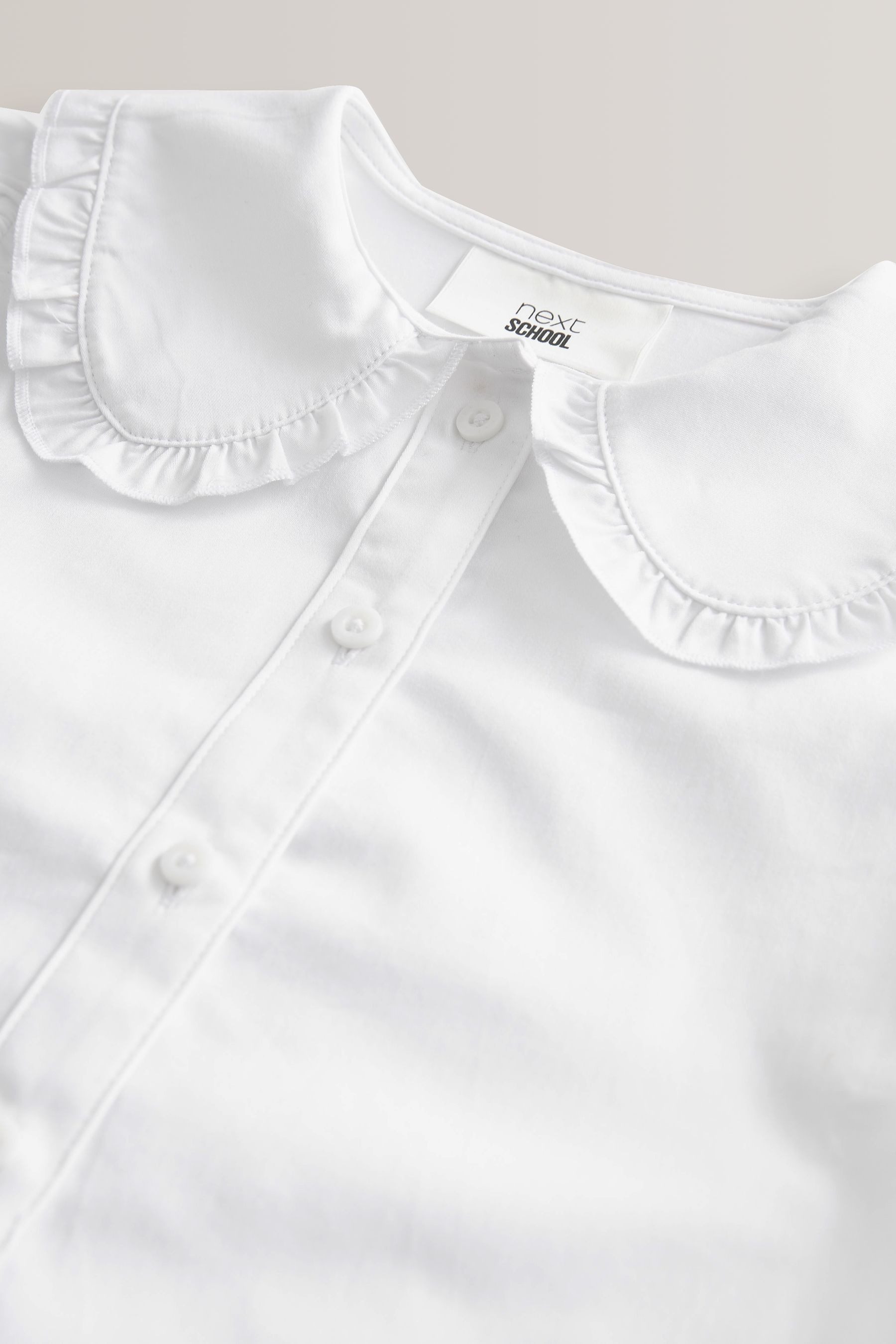 Next Langarmbluse Bluse mit Rüschenkragen und hohem Baumwollanteil (1-tlg)
