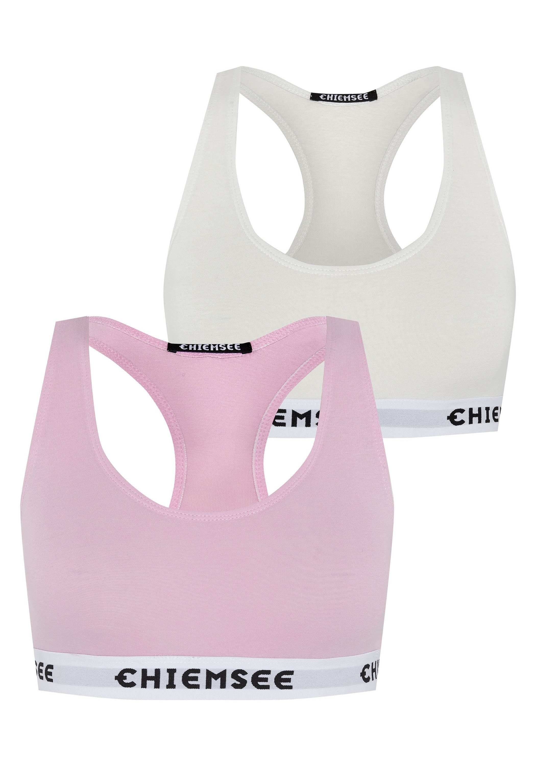 Chiemsee Sport-BH 2er-Pack Bustier (Set) Logos 2 Light mit Pink/White