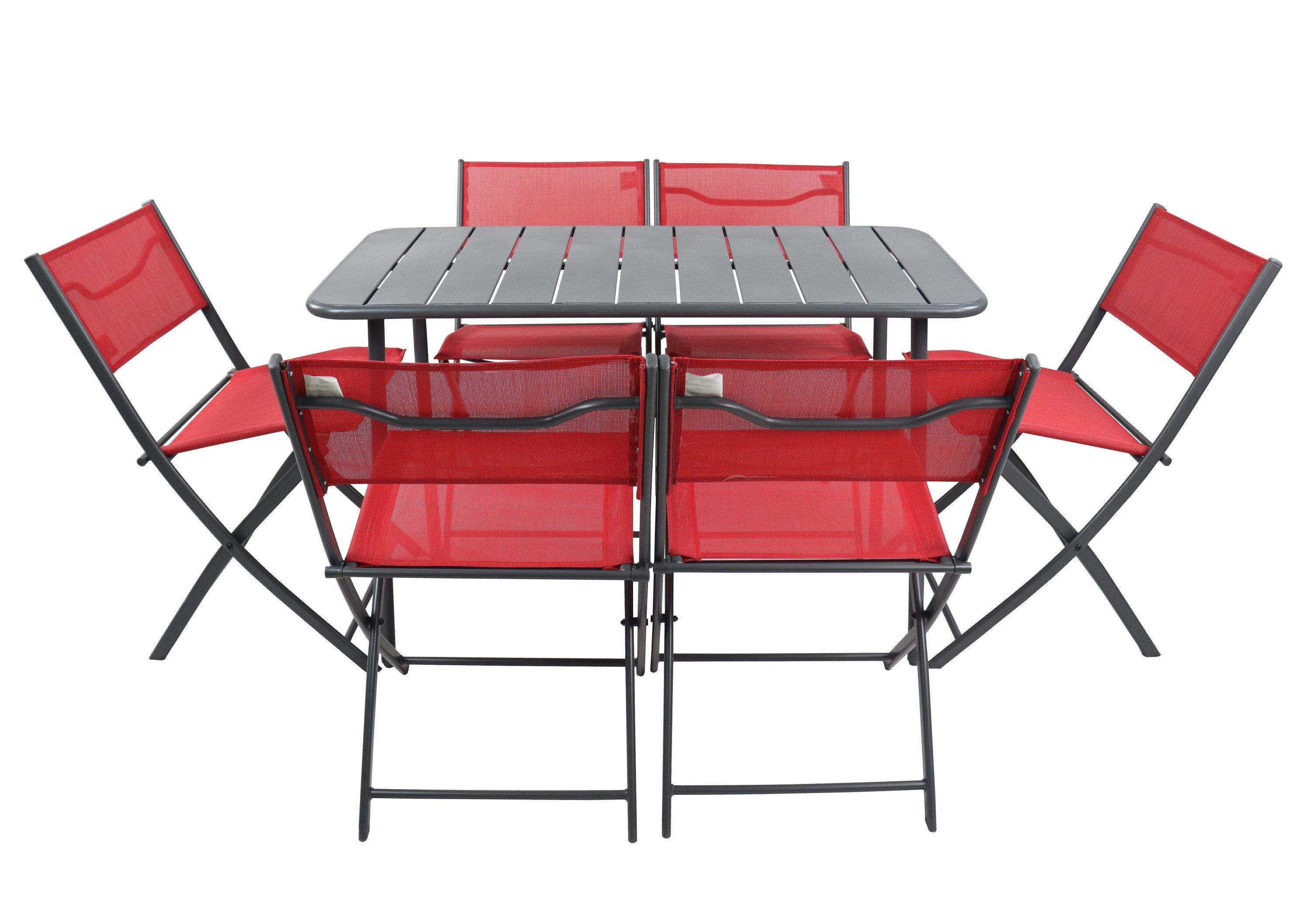 VCM Garten-Essgruppe 7 tlg. Bistroset Balkonset Gartenset Metall Sumila