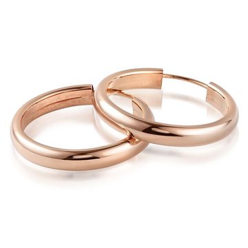 Materia Paar Creolen Damen Rosegold Ø25mm SO-120, Sterlingsilber, rosevergoldet