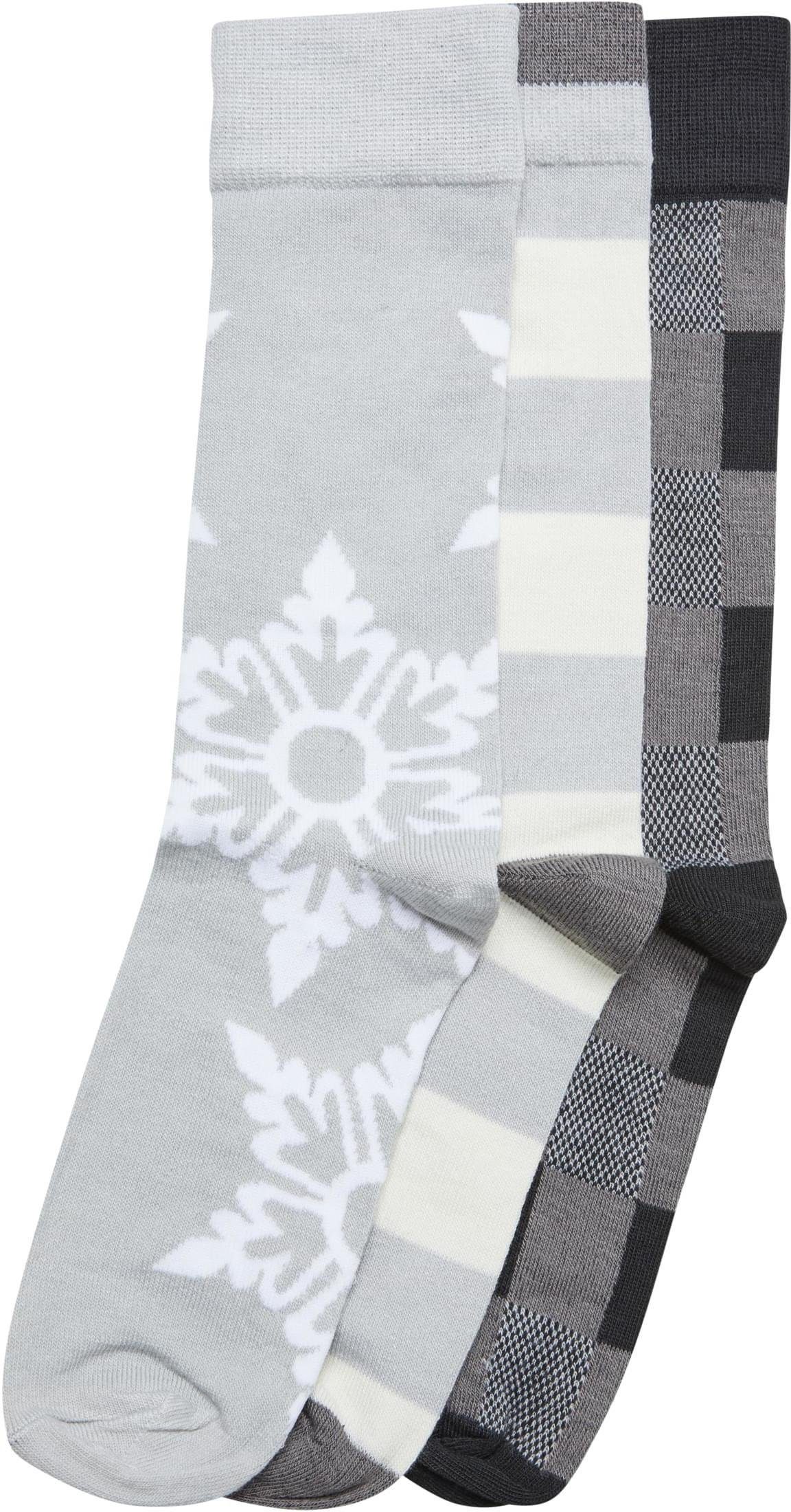 URBAN CLASSICS Basicsocken Christmas Snowflakes Socks 3-Pack Socken