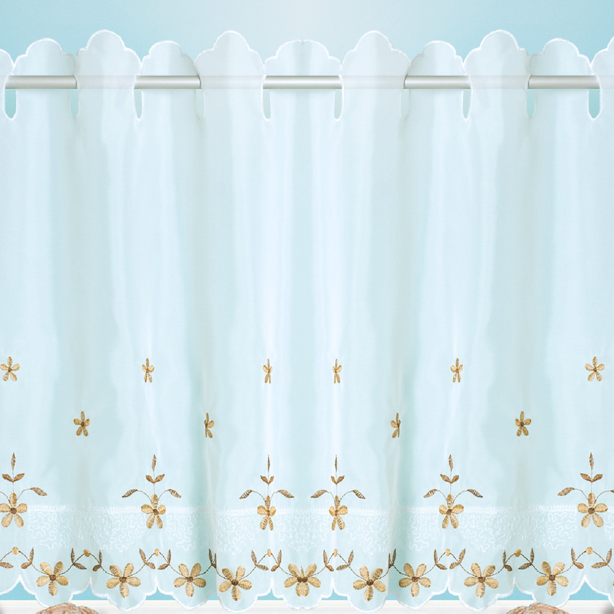 Bestlivings Bistrogardine Anja Blumen Ornament 45 cm x 155 cm günstig online kaufen