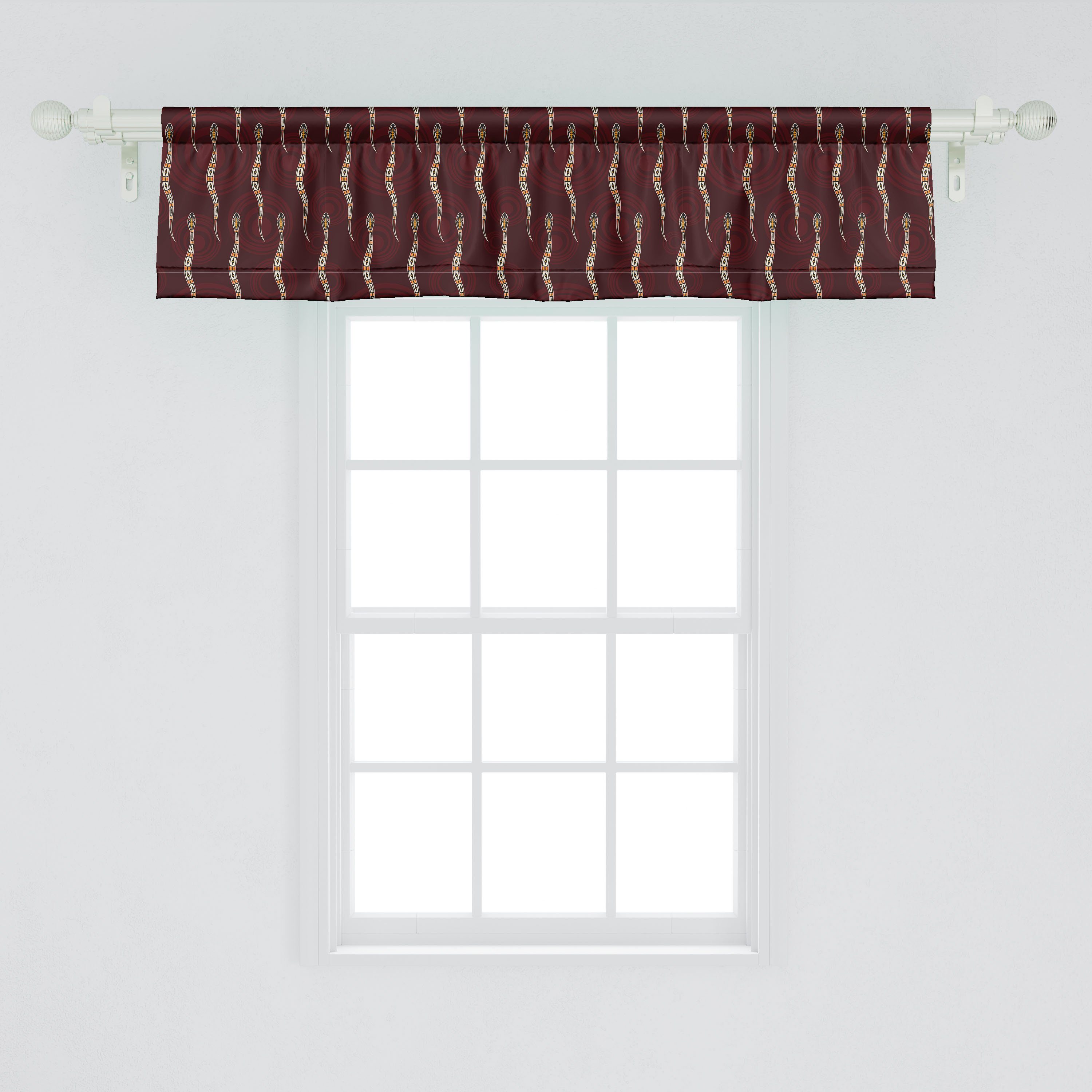 Scheibengardine Vorhang Volant für Küche Abakuhaus, Schlangen Dekor Stangentasche, Microfaser, Aboriginal Schlafzimmer abstrakte mit