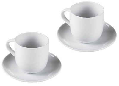 KAHLA Cappuccinotasse Kaffeetasse mit Untertasse pure & simple - 4 tlg. Set