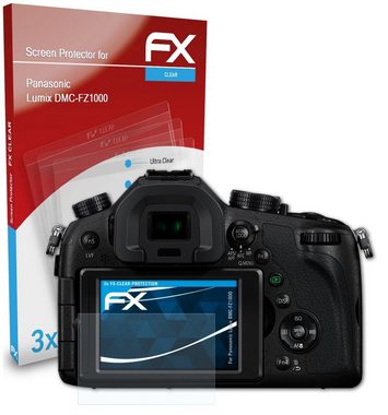atFoliX Schutzfolie Displayschutz für Panasonic Lumix DMC-FZ1000, (3 Folien), Ultraklar und hartbeschichtet