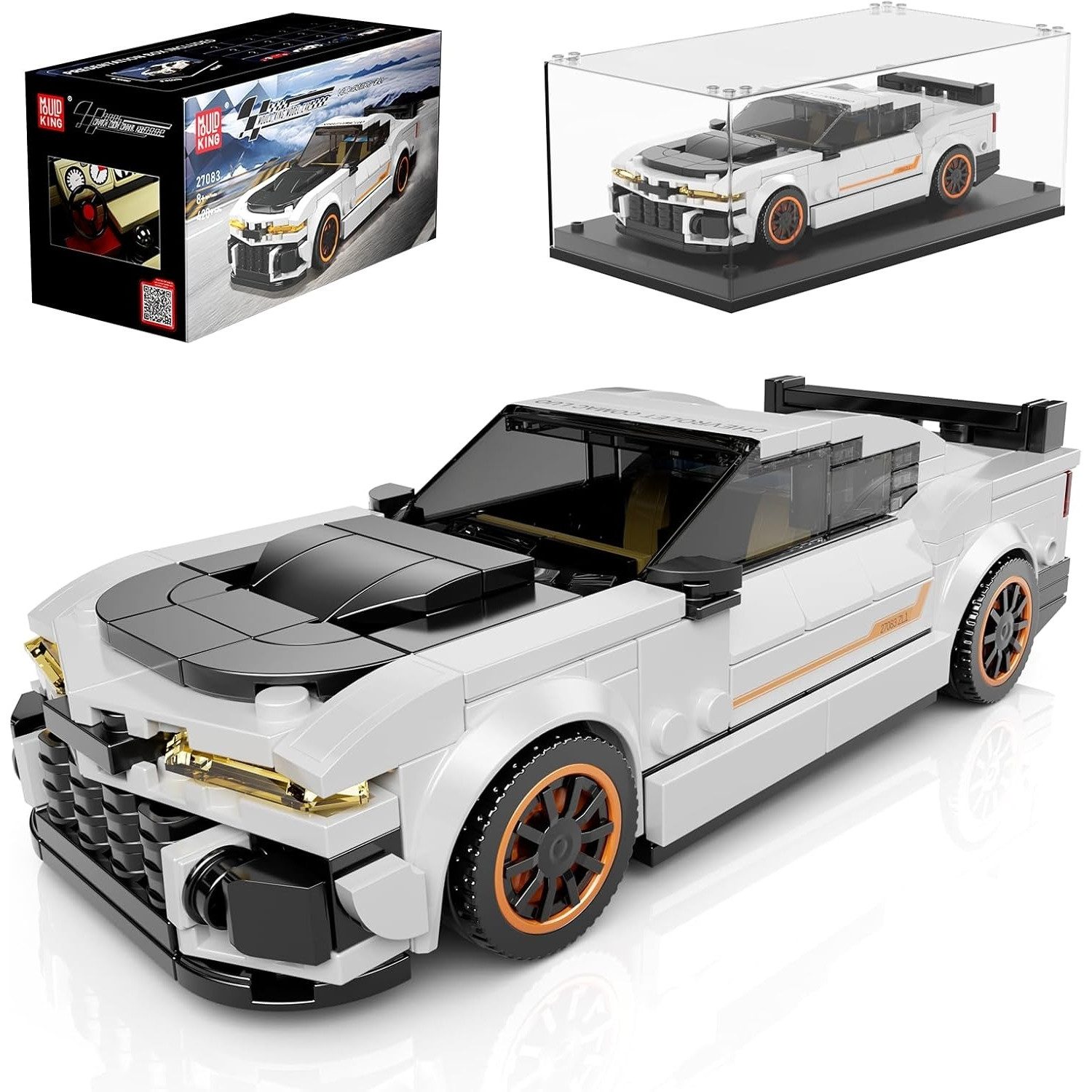 Mould King 27083 Muscle Car Kamaro 2L1 + Showcase Konstruktionsspielsteine
