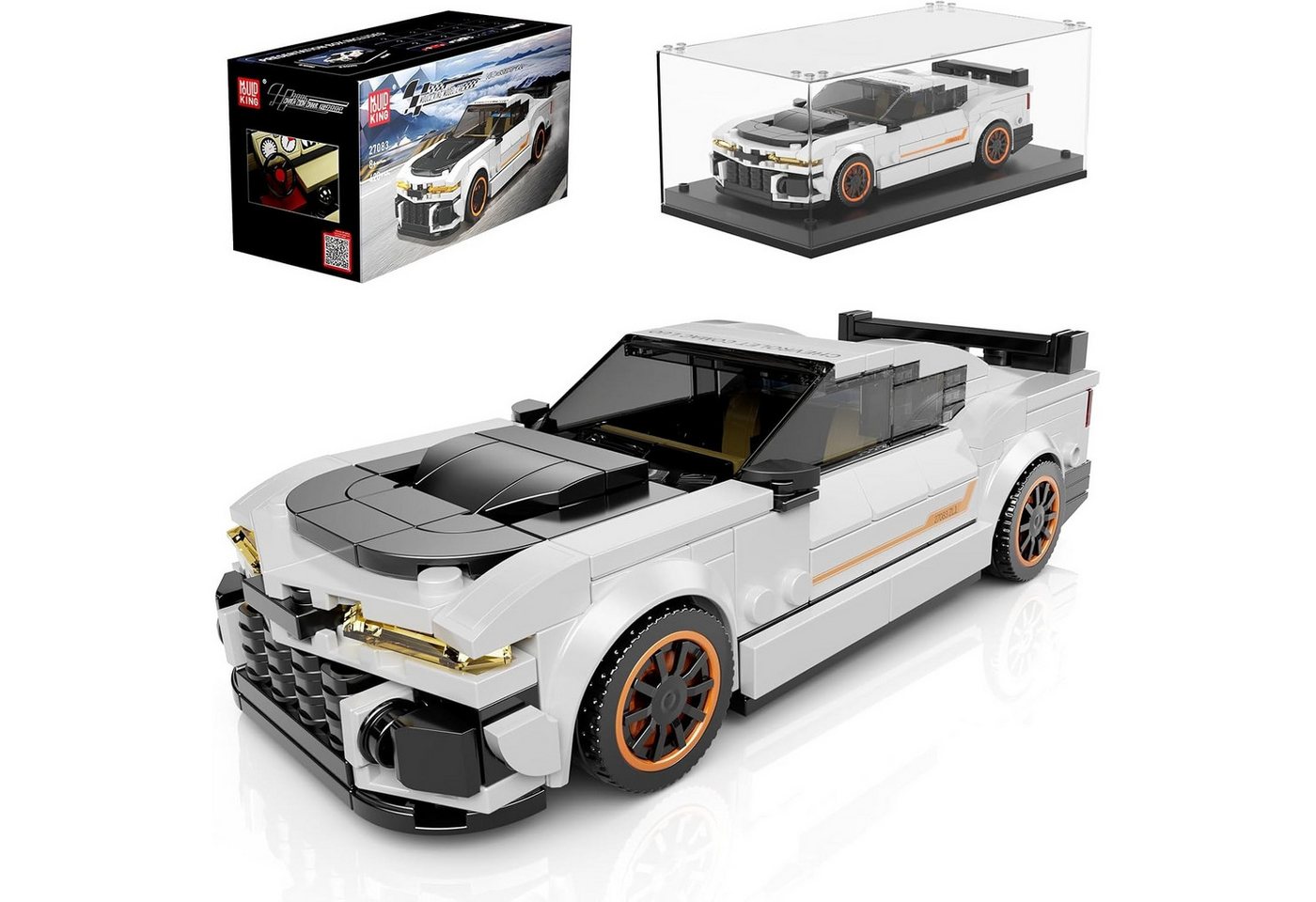 Mould King 27083 Muscle Car Kamaro 2L1 + Showcase Konstruktionsspielsteine