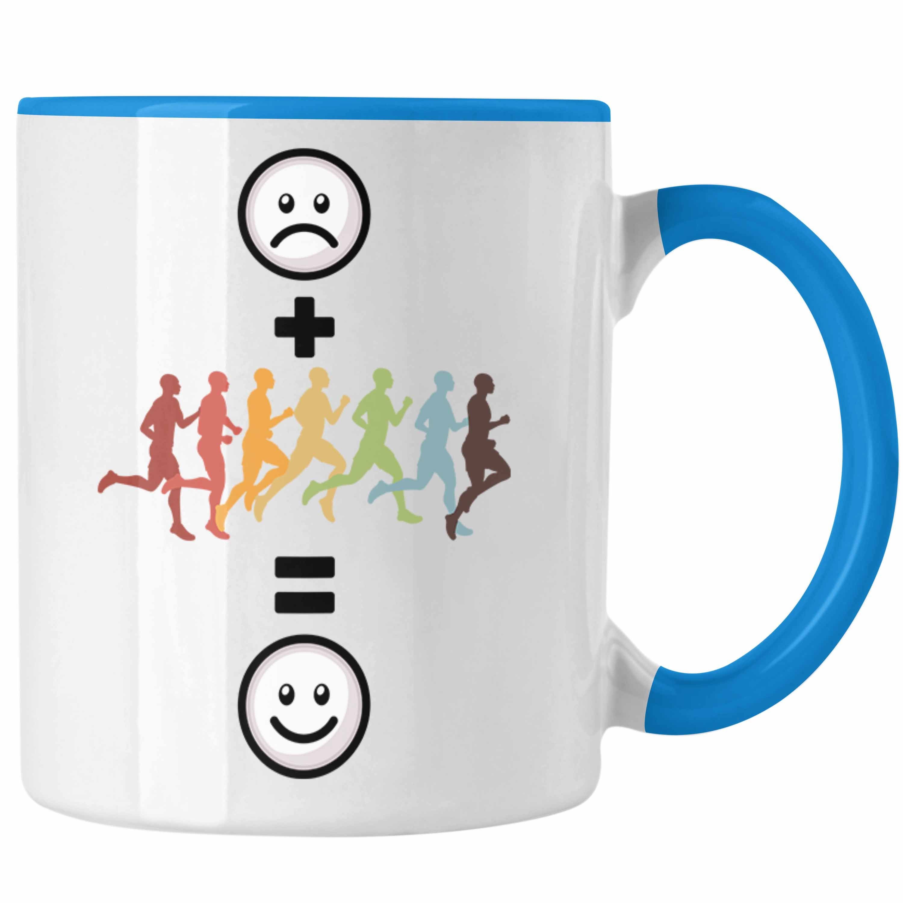 Trendation Tasse Joggen Tasse Geschenk für Jogger, Marathon-Läufer Geburtstag Lustige G Blau