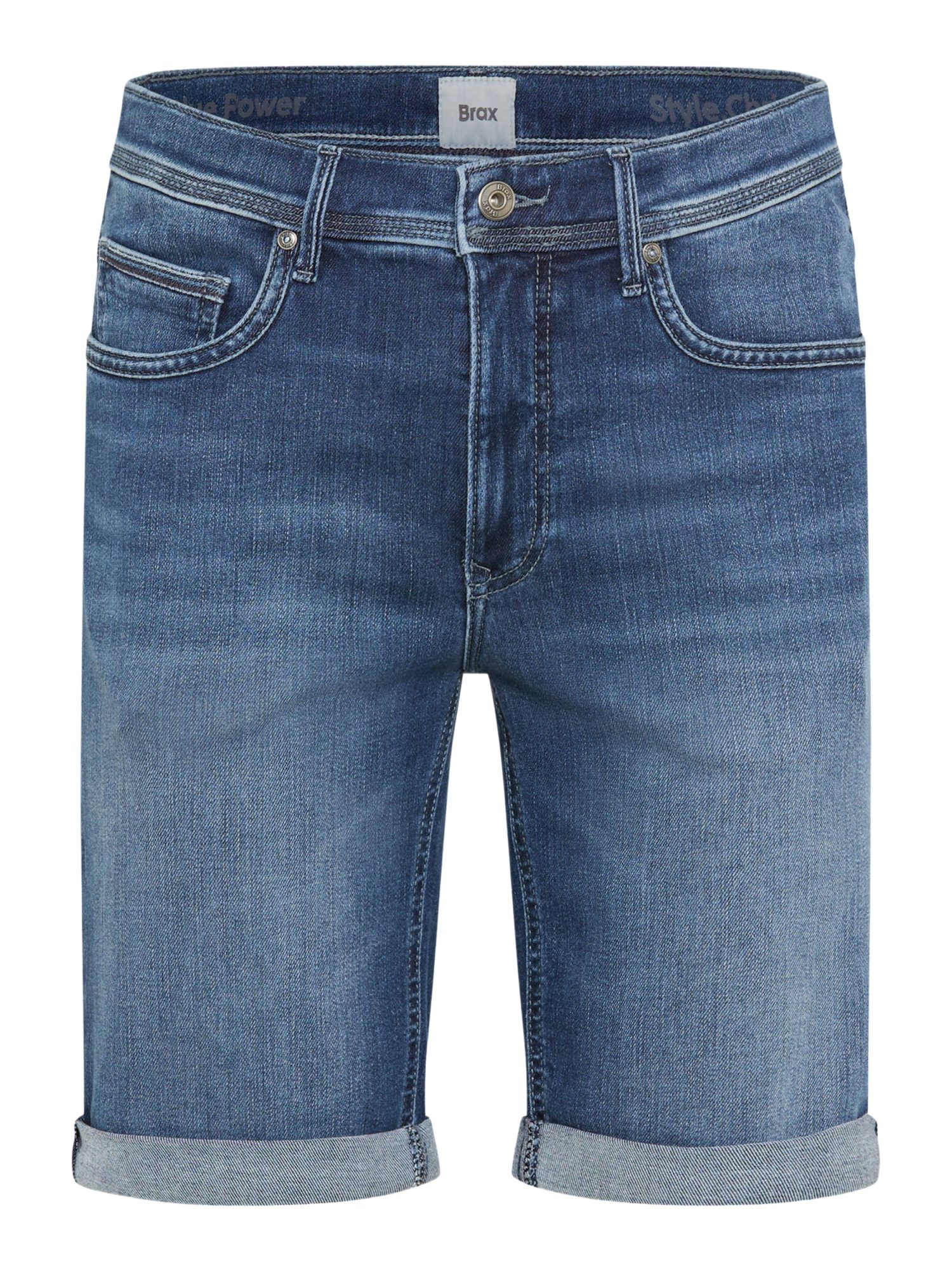 Brax Bermudas blau, Freizeit, Baumwolle, Unifarben, Slim Fit, Niedrig